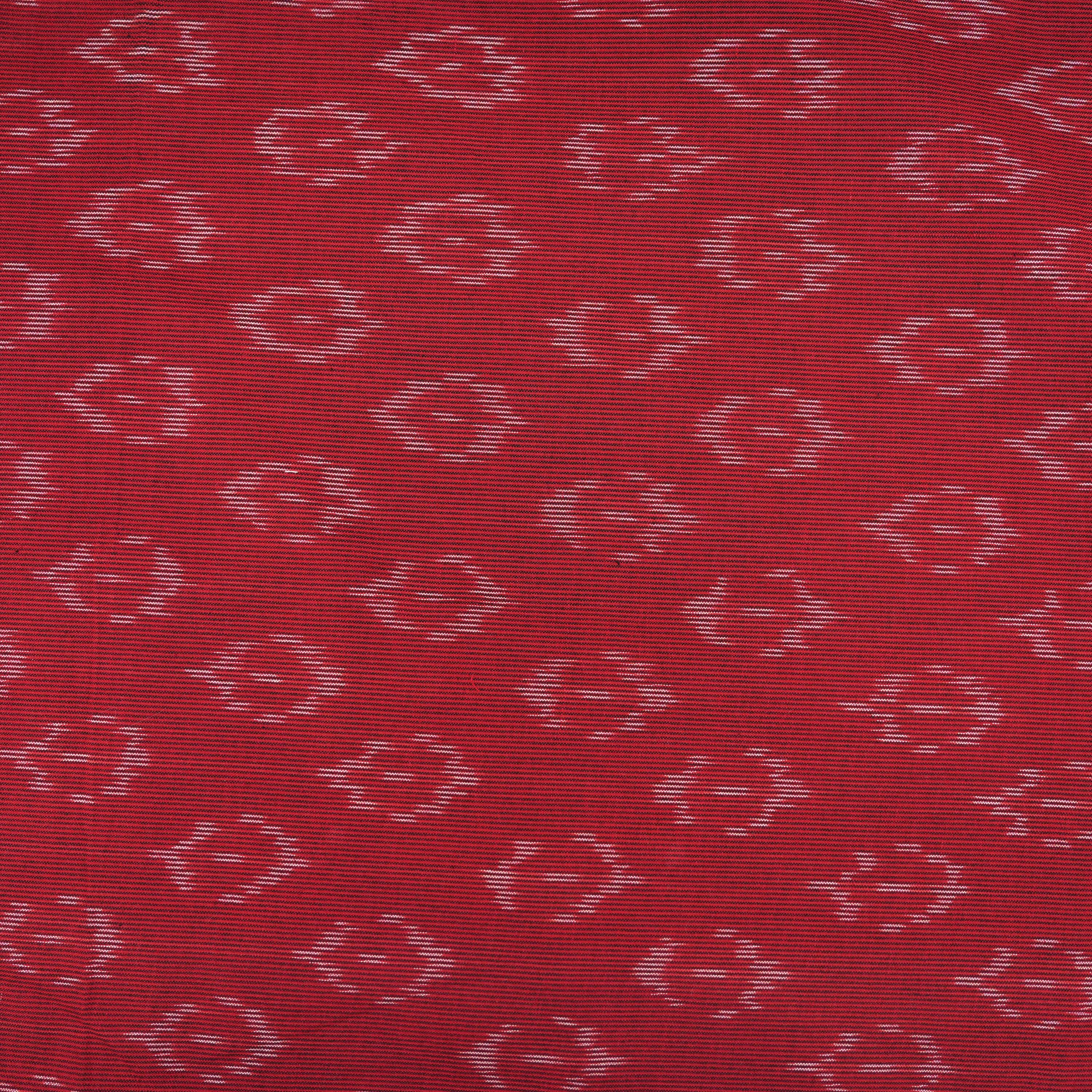 Red Brown Ikat Diamond Pattern Cotton Fabric