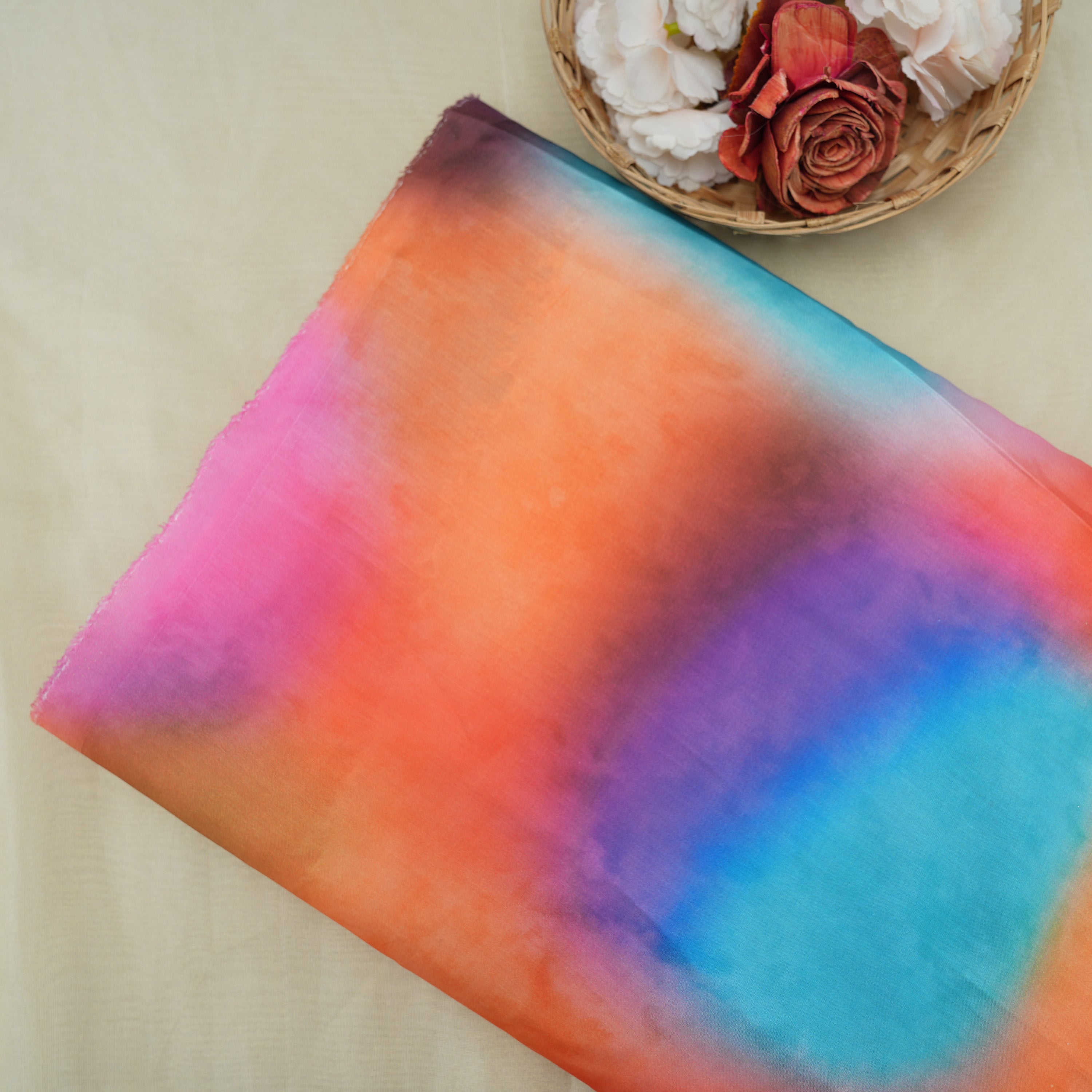 Multi Toned Gradient Moonga Silk Fabric