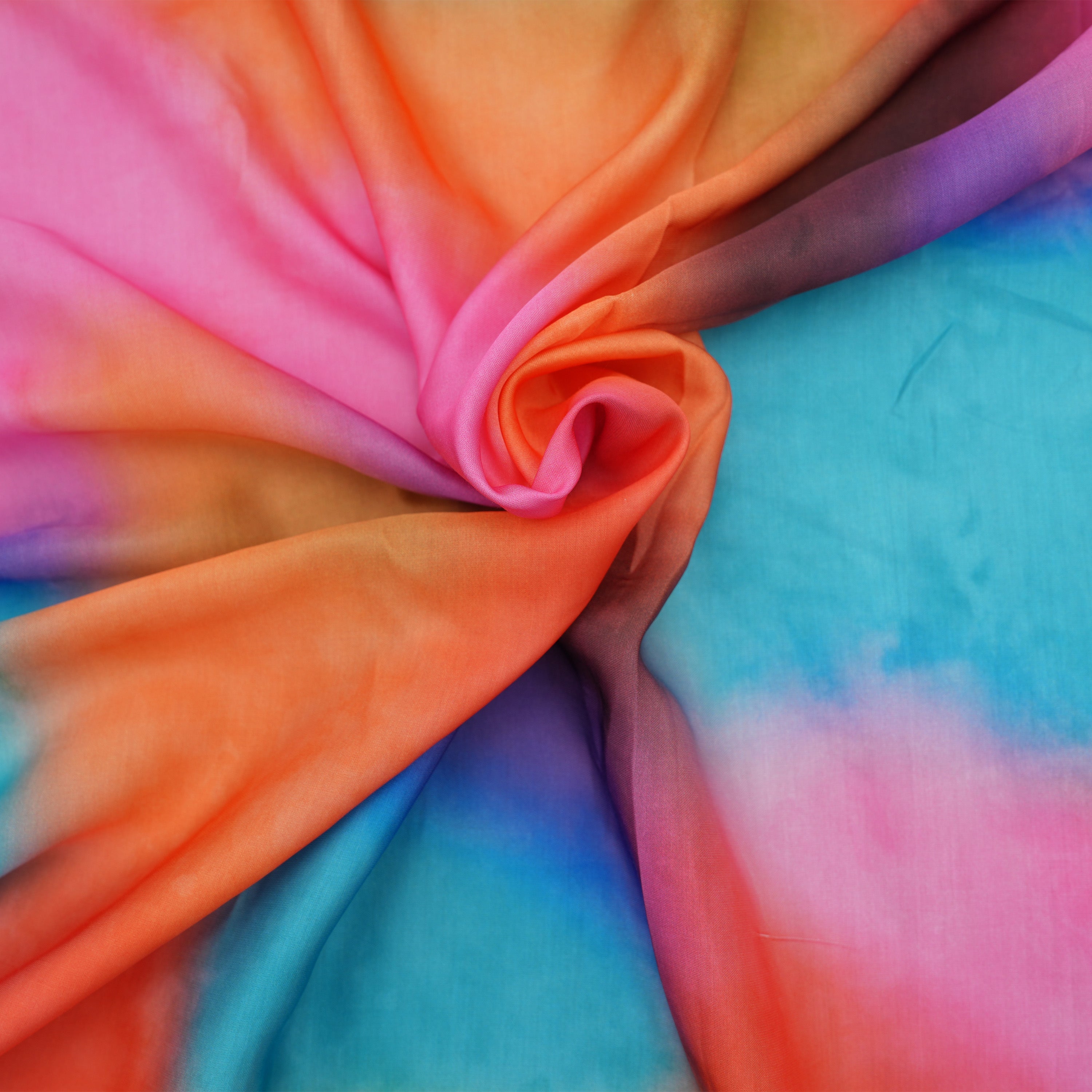 Multi Toned Gradient Moonga Silk Fabric