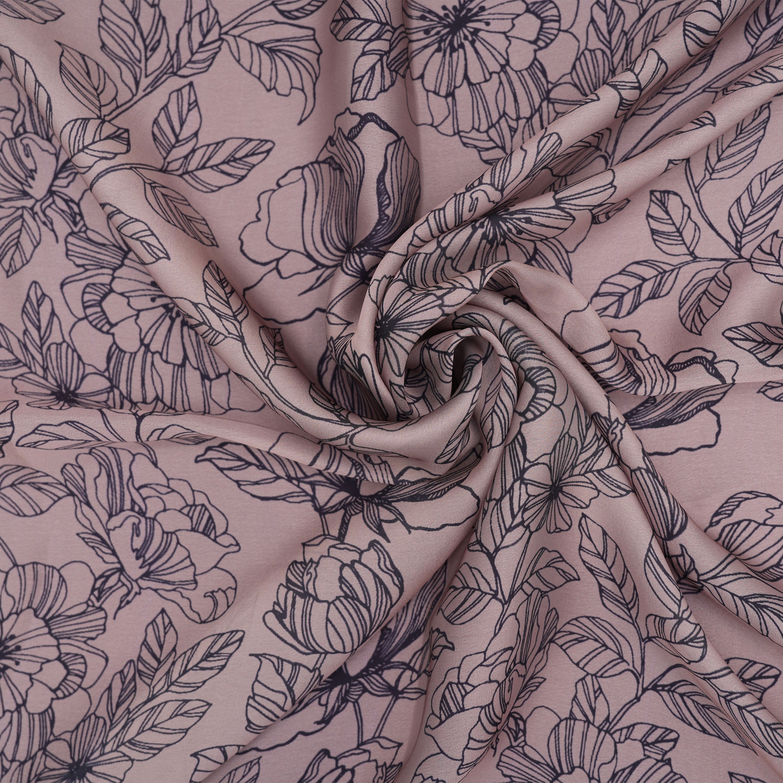 Martini Pink Contemporary Floral Printed Silk Fabric