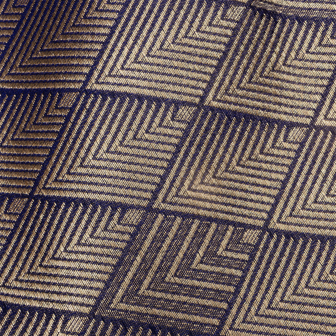 Deep Purple Jamawar Silk Fabric