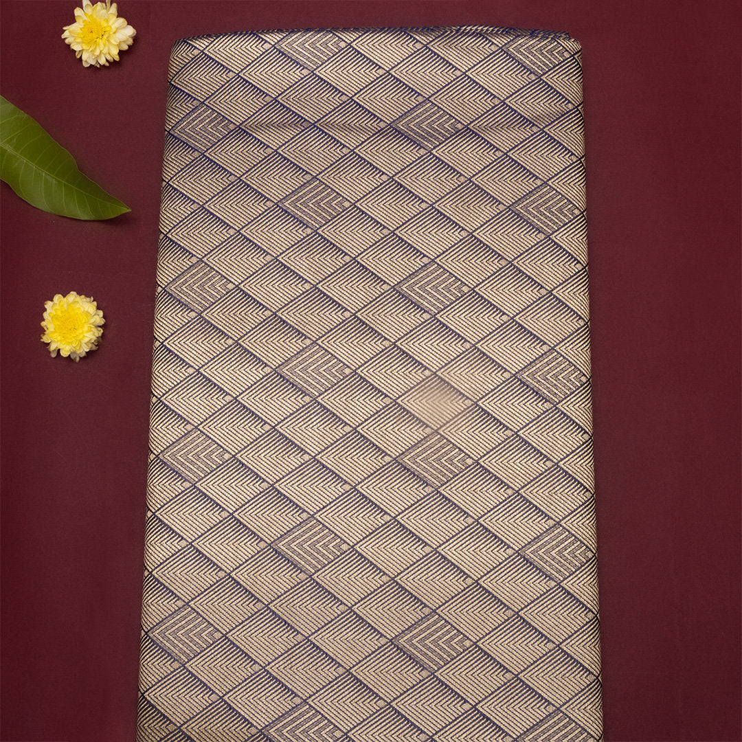 Deep Purple Jamawar Silk Fabric