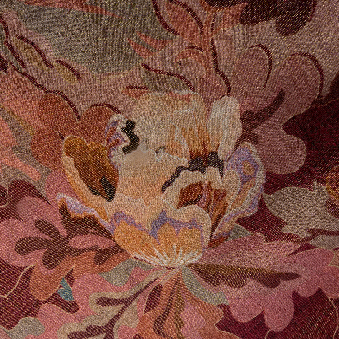 Dusty Pink Digital Printed Floral Tissue Fabric