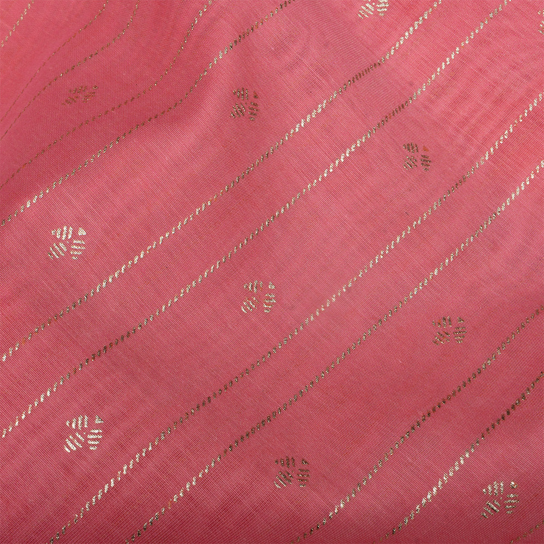 Soft Pink Foil Printed Chanderi Fabric