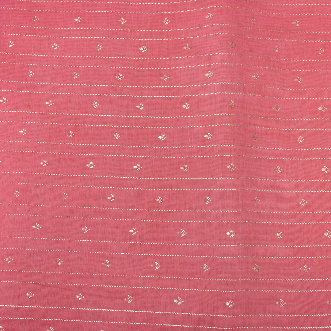 Soft Pink Foil Printed Chanderi Fabric