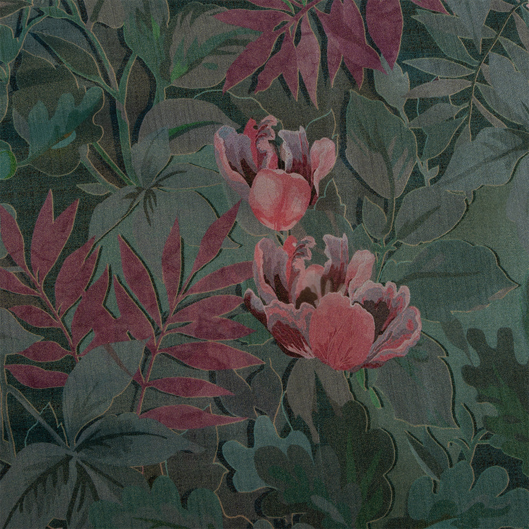 Sherpa Blue Digital Printed Floral Tissue Fabric