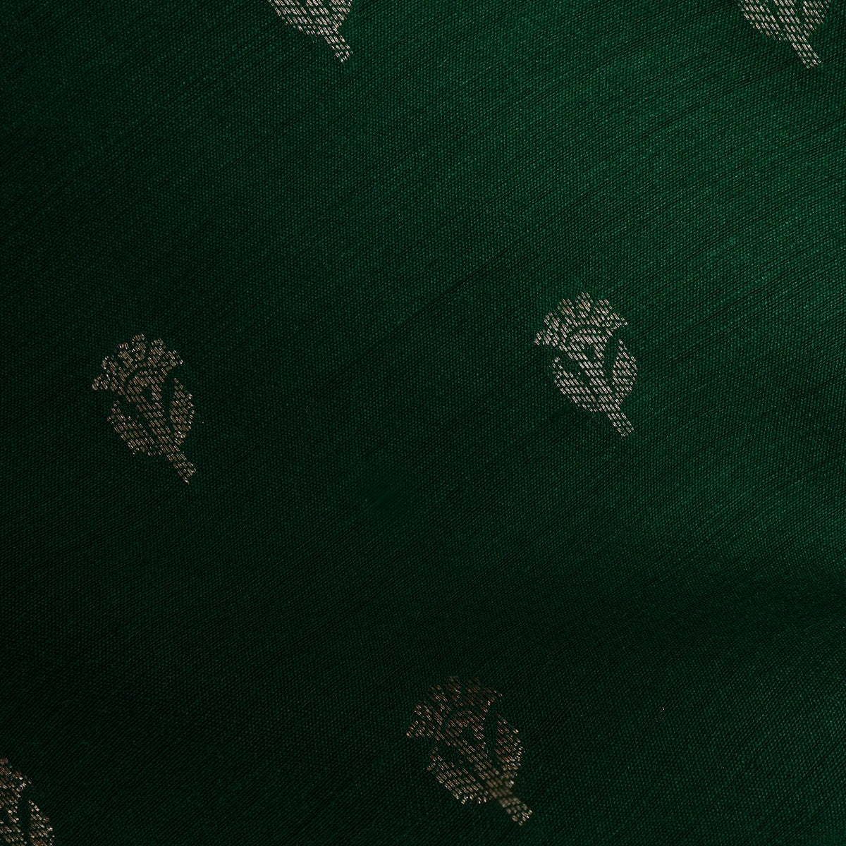 Forest Silver Zari Floral Butti Self Weave Jamawar Silk Fabric