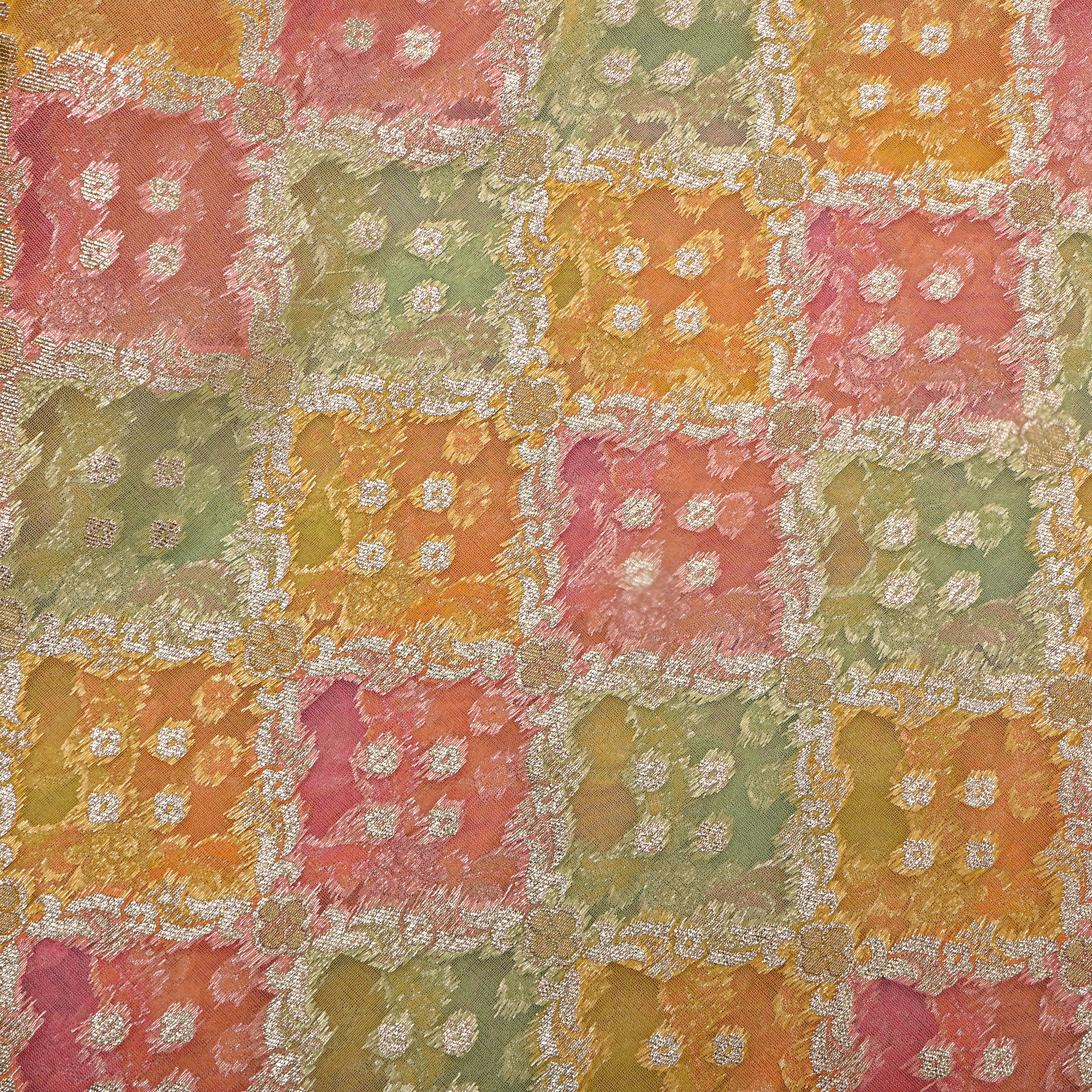 Multicolour Gota Patti Embroidery Organza Fabric