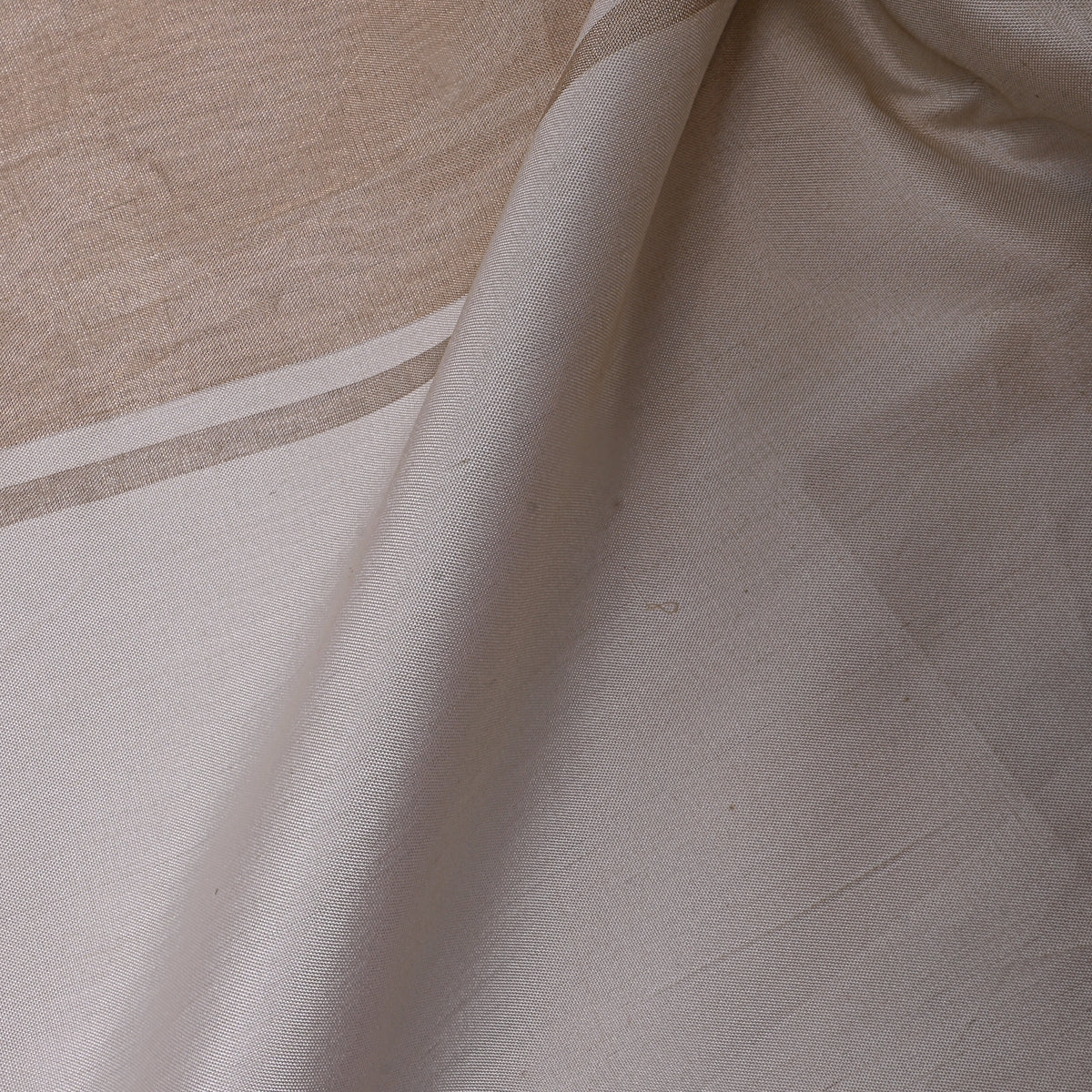 Champagne Beige Broad Cream Border Jamawar Silk Fabric
