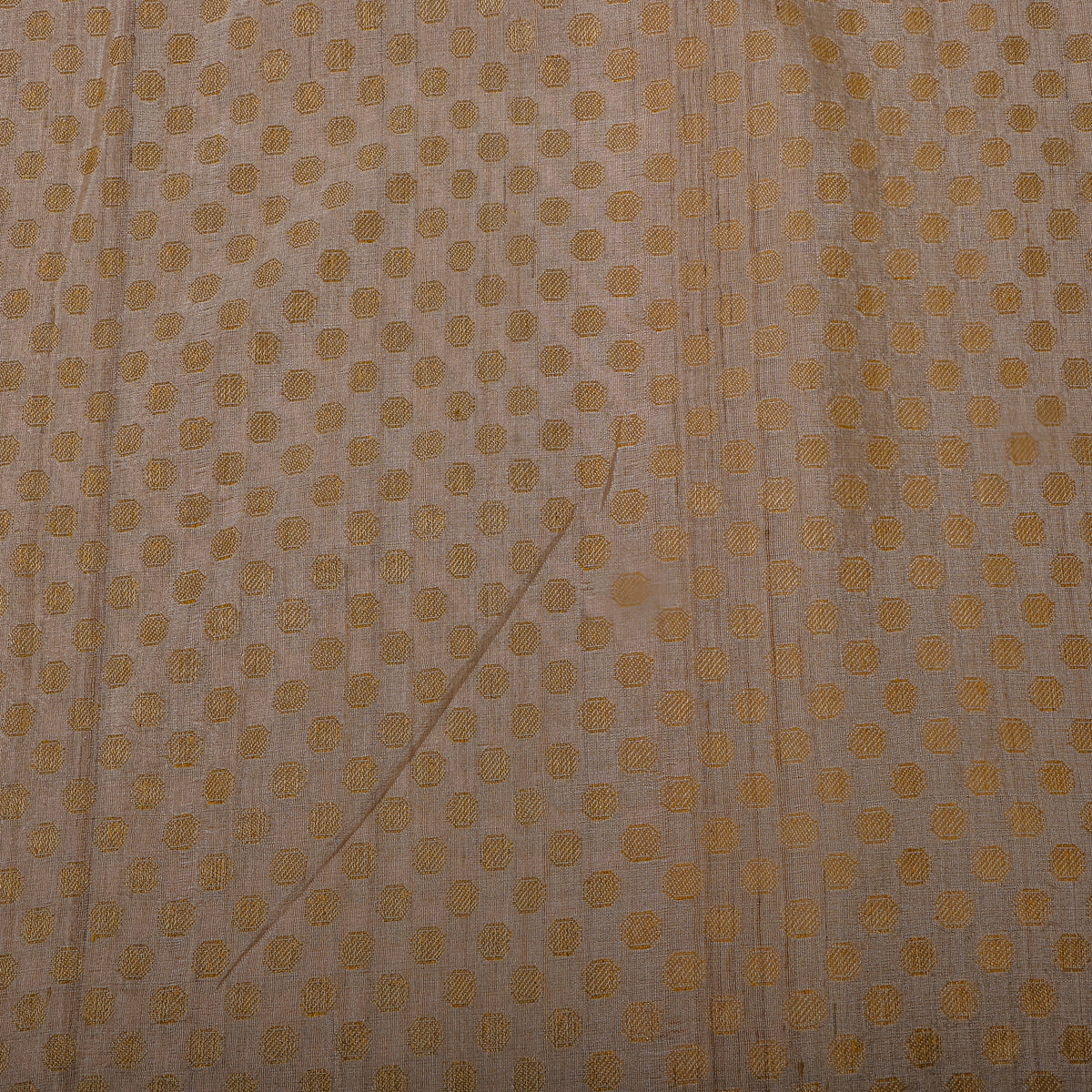 Champagne Gold Butti Jamawar Silk Fabric