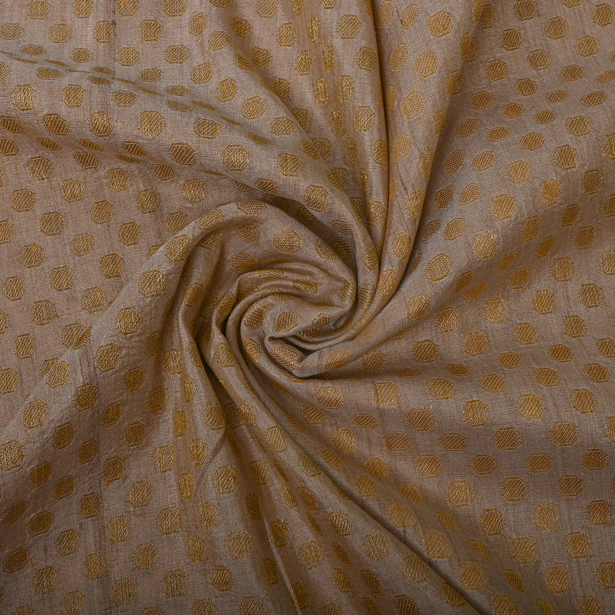 Champagne Gold Butti Jamawar Silk Fabric