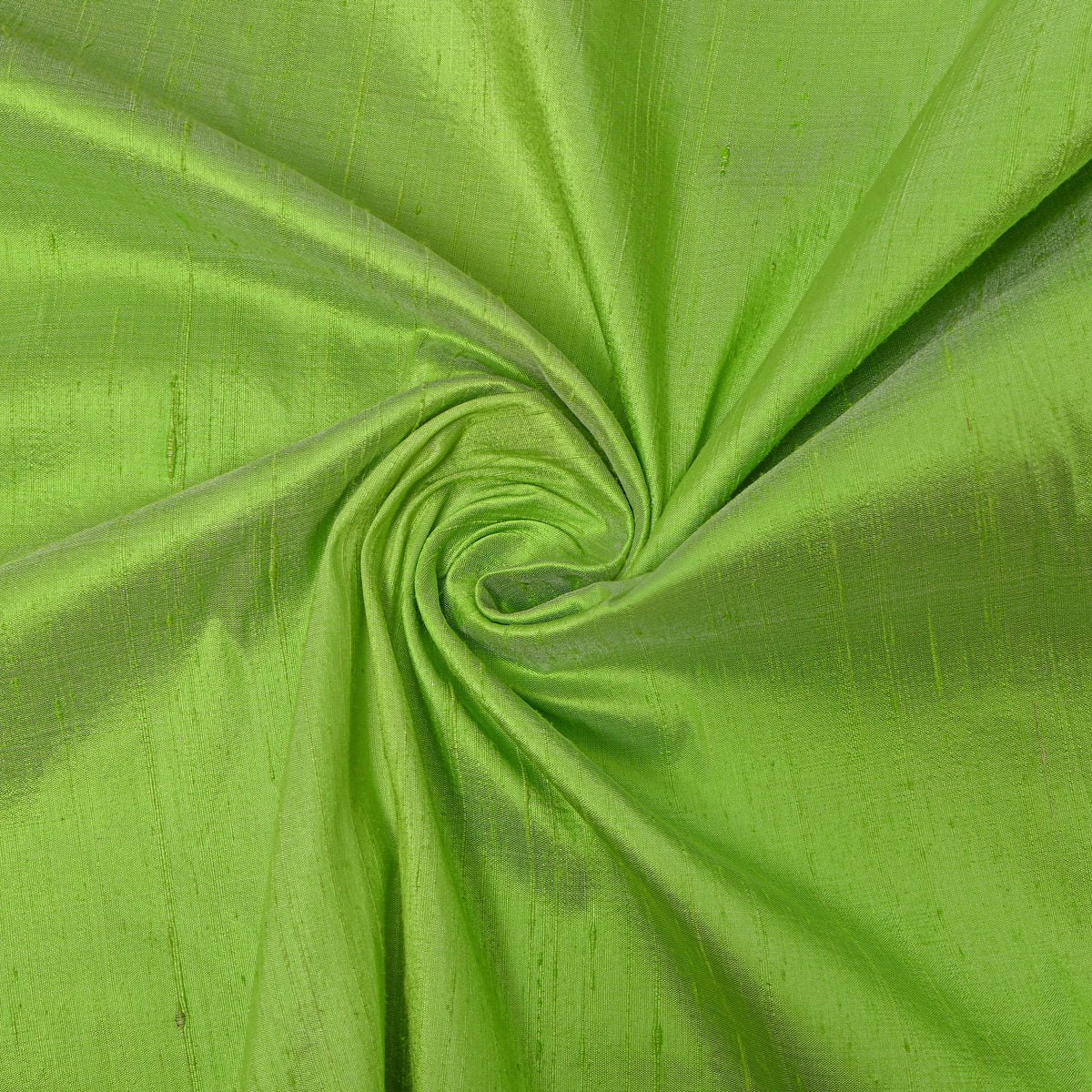 Parrot Green Plain Raw Silk Fabric