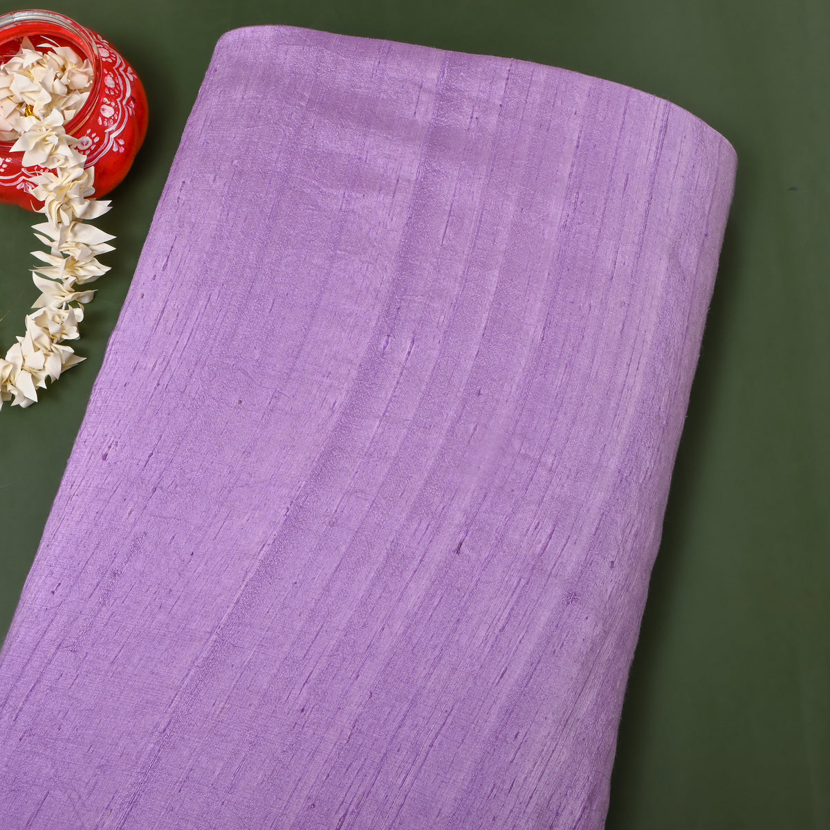 Light Mauve Plain Raw Silk Fabric