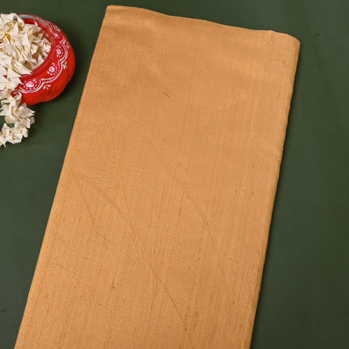 Honey Gold Plain Raw Silk Fabric