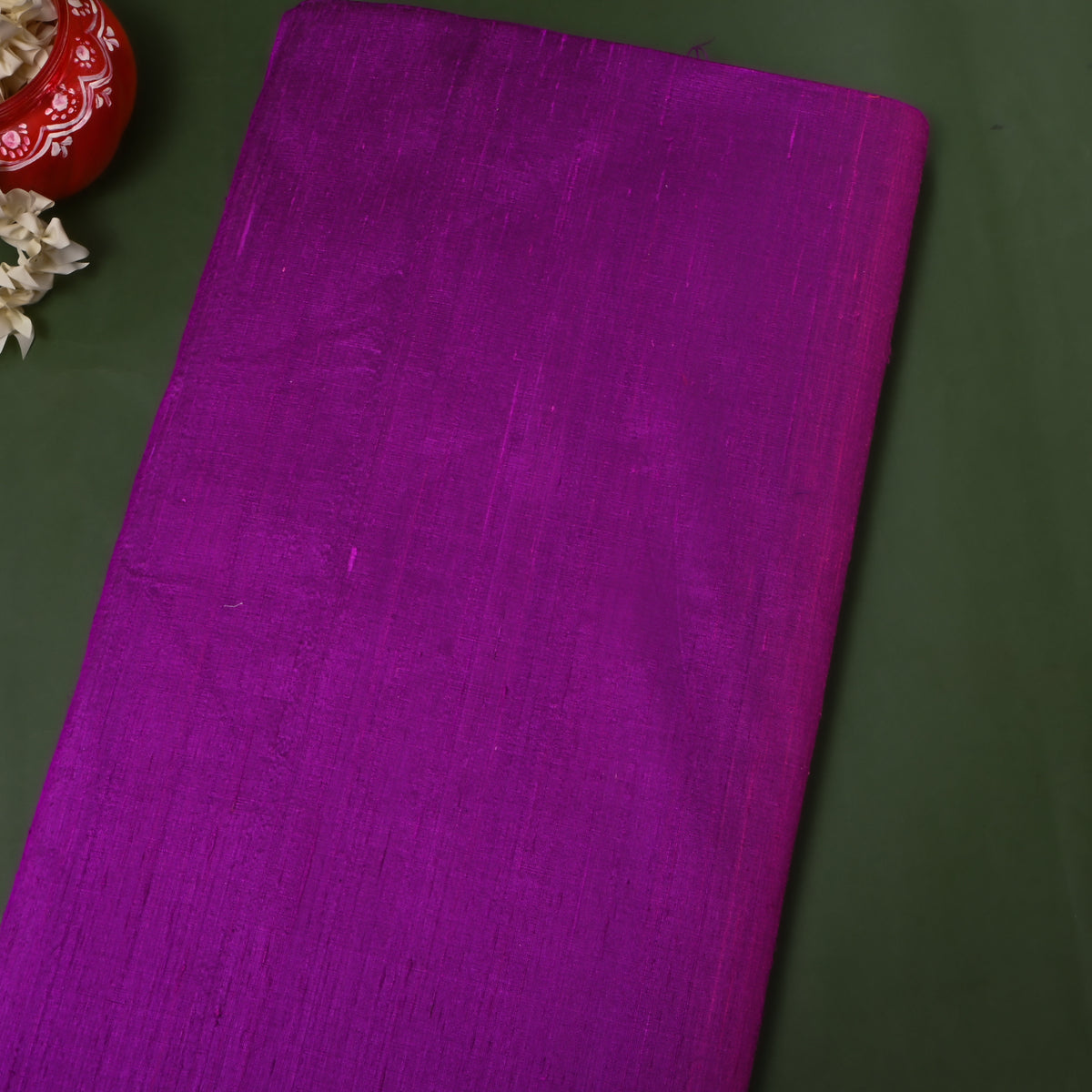 Deep Purple Plain Raw Silk Fabric