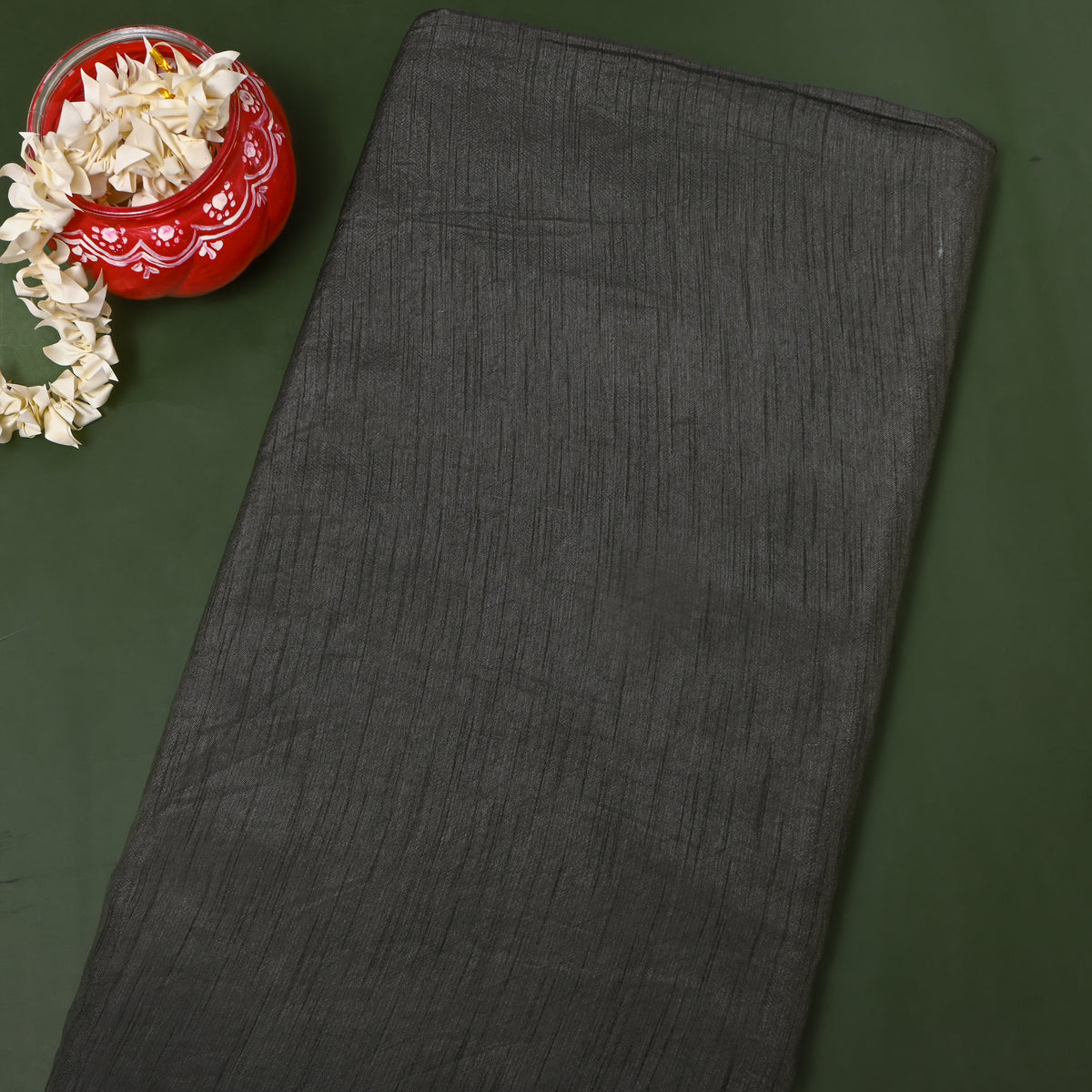 Grey Dola Silk Plain Fabric
