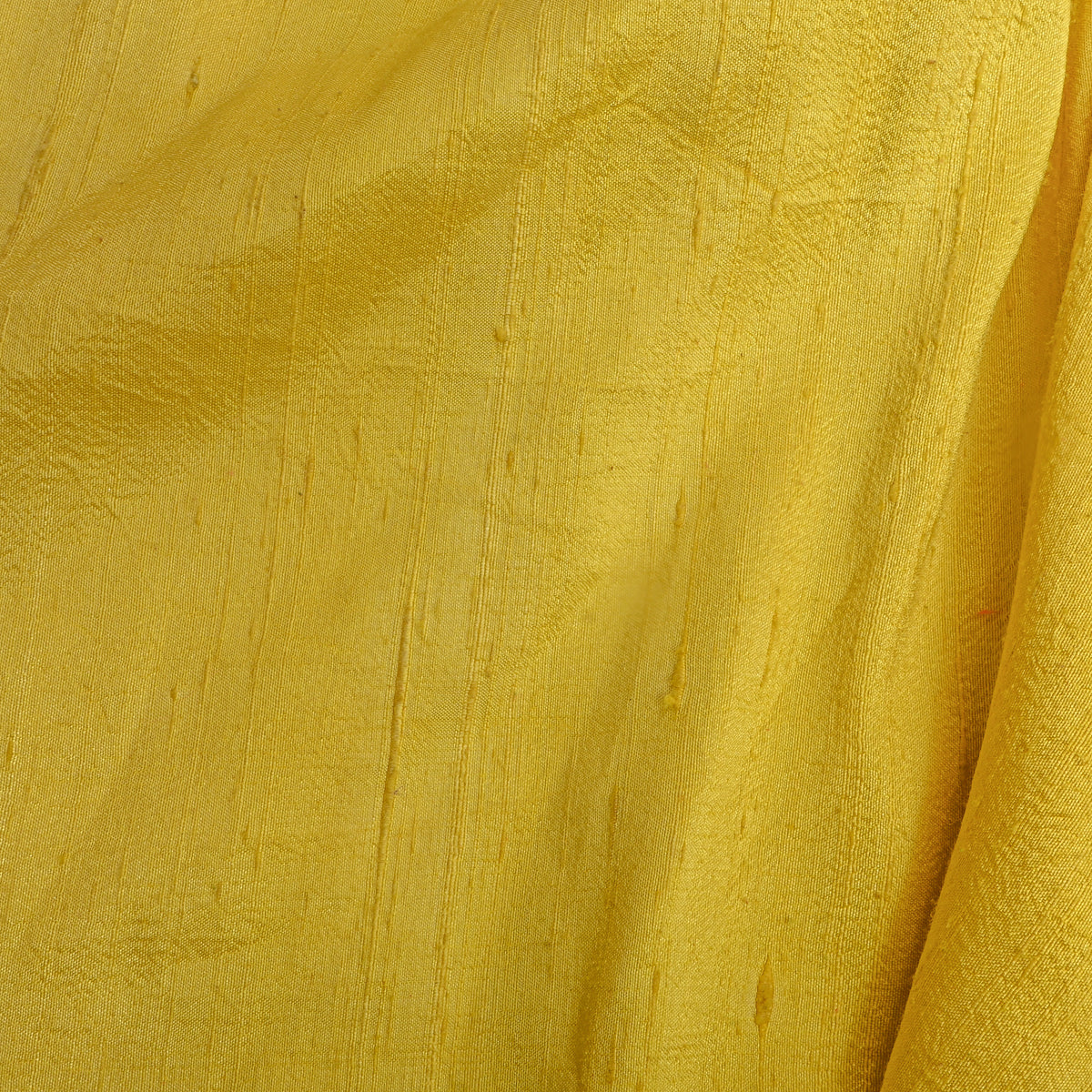 Canary Yellow Plain Raw Silk Fabric