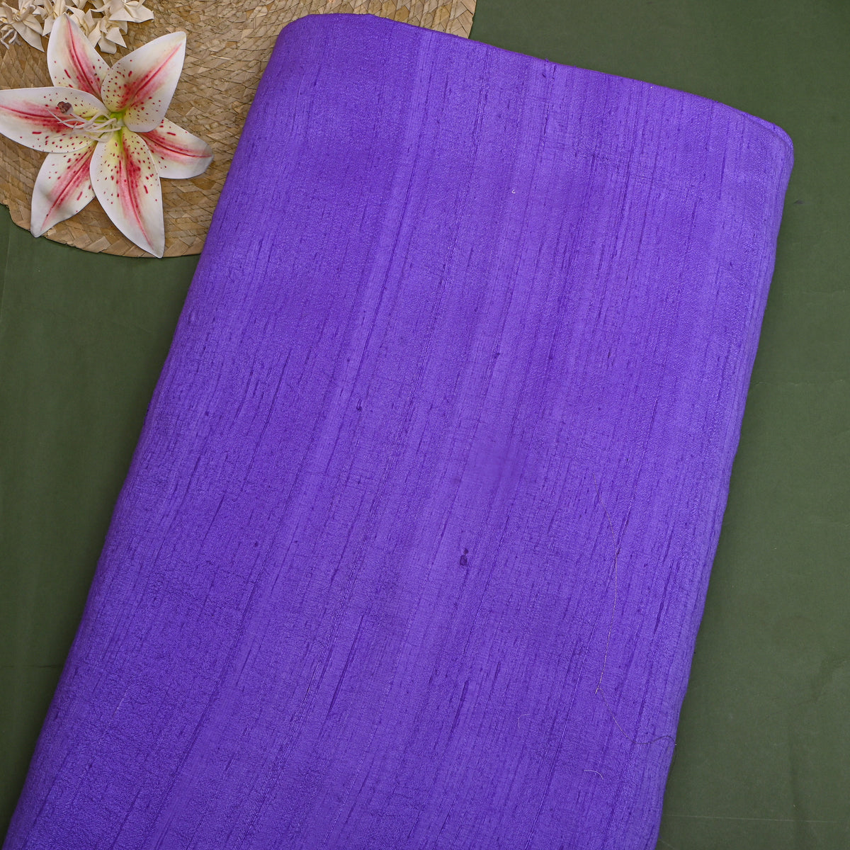 Fade Violet Plain Raw Silk Fabric