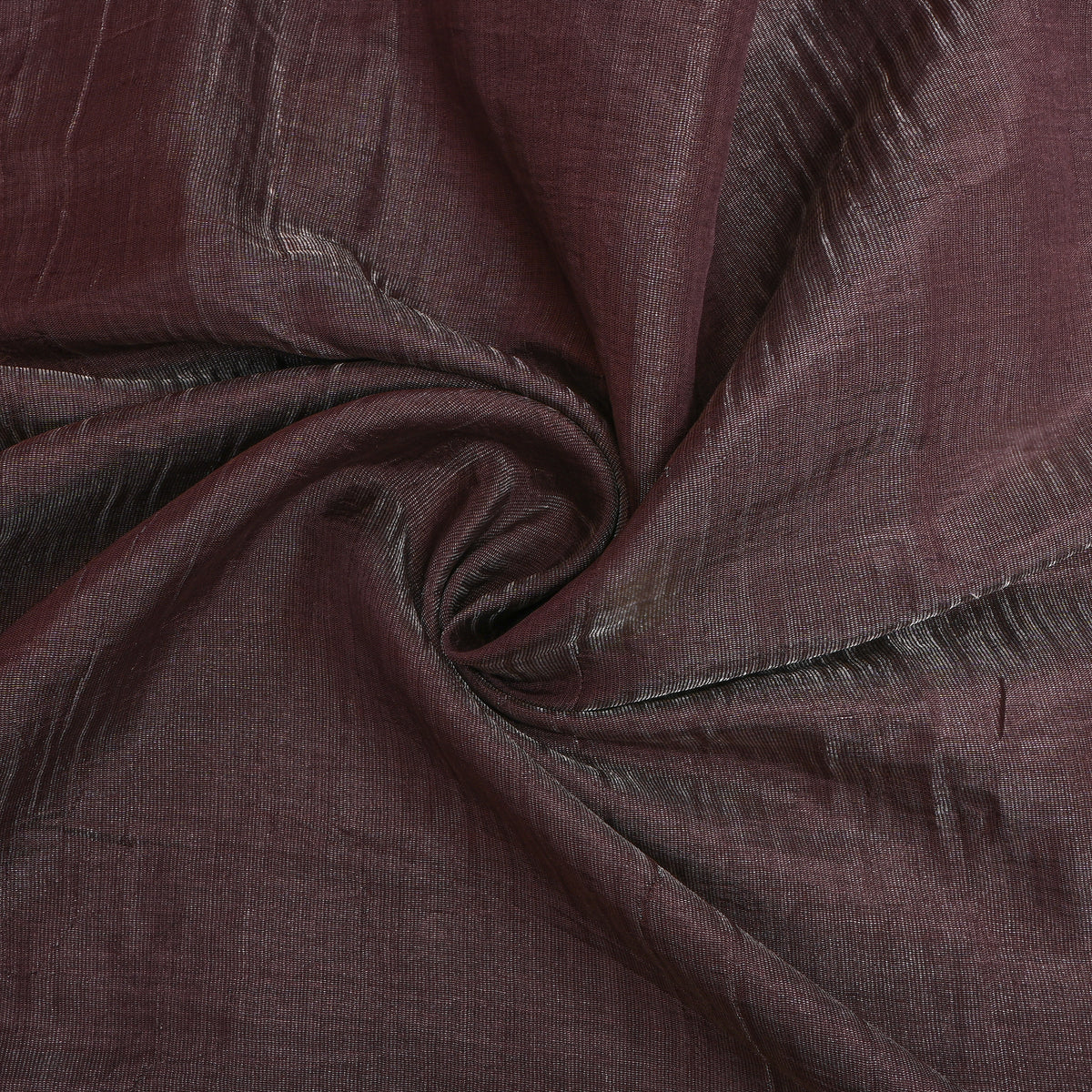 Cocoa Plum Plain Tissue Silk Fabric