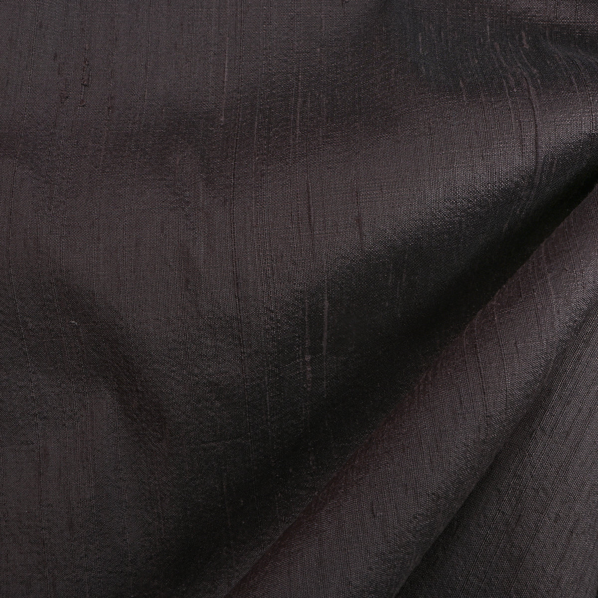 Charcoal Gray Plain Raw Silk Fabric
