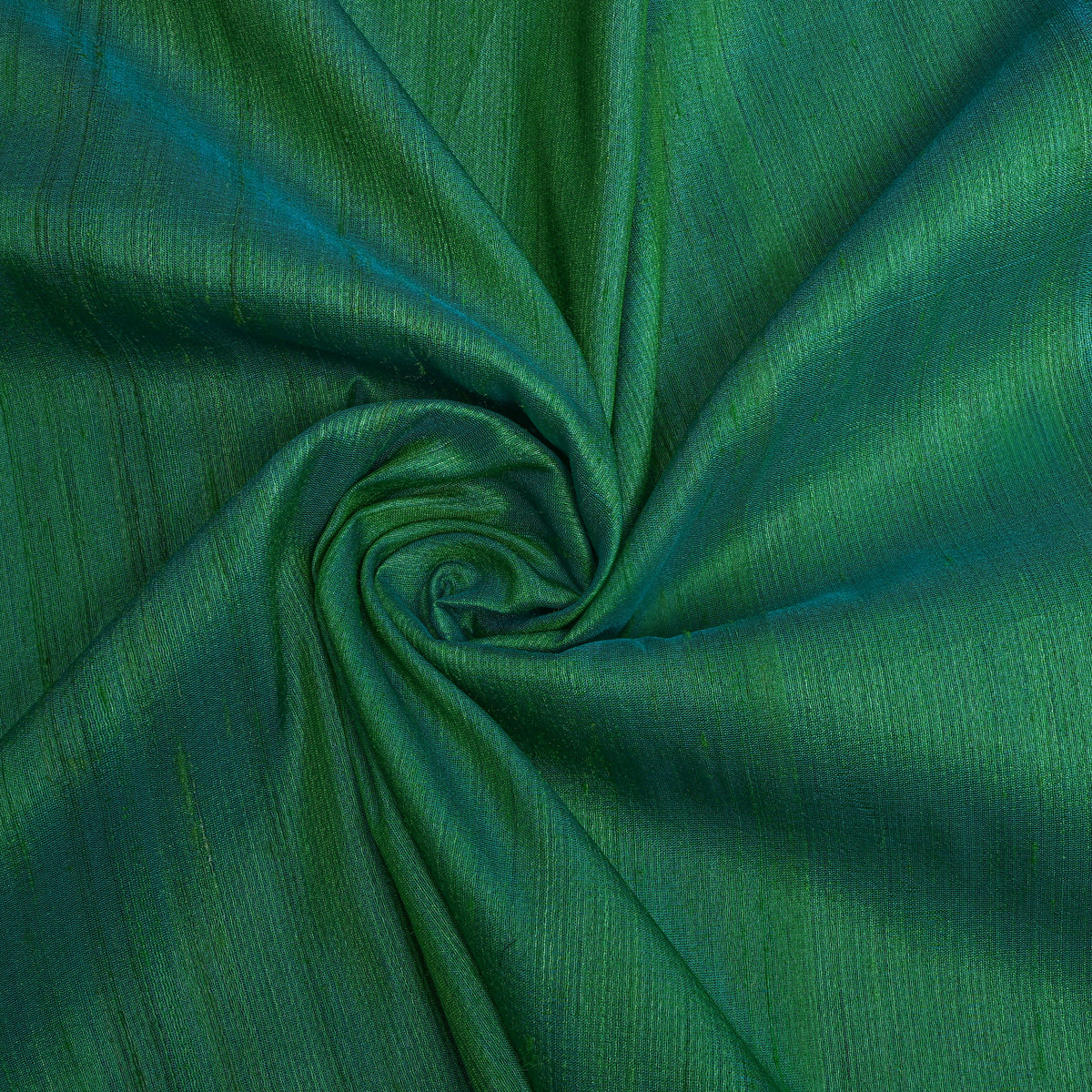 Peacock Green Plain Tussar Silk Fabric