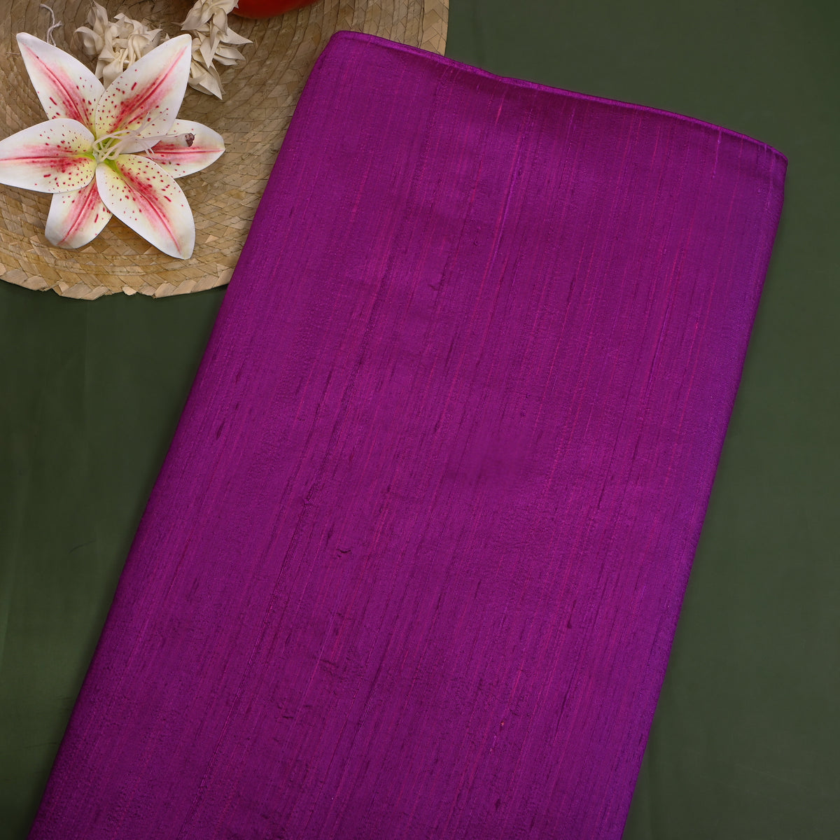 Grape Plain Raw Silk Fabric