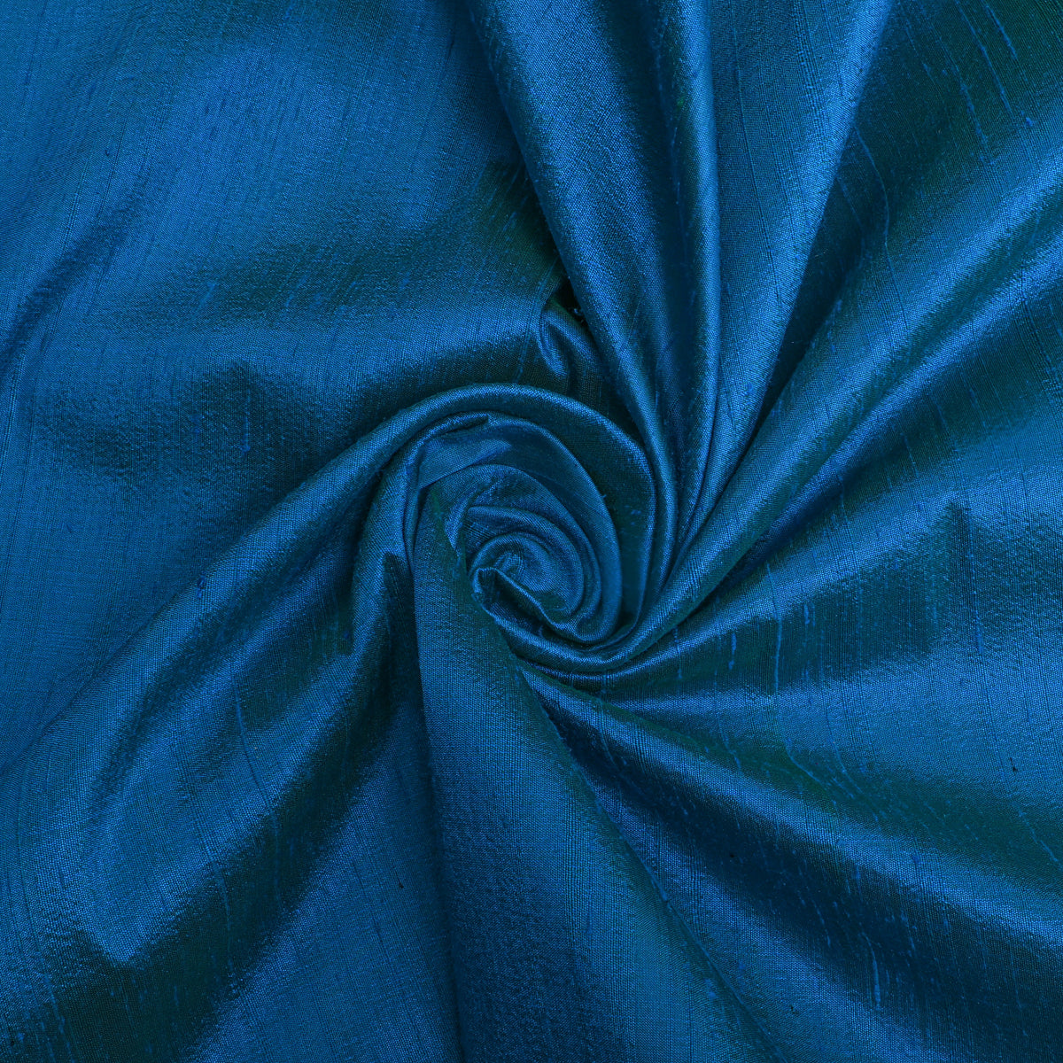 Blue Plain Raw Silk Fabric