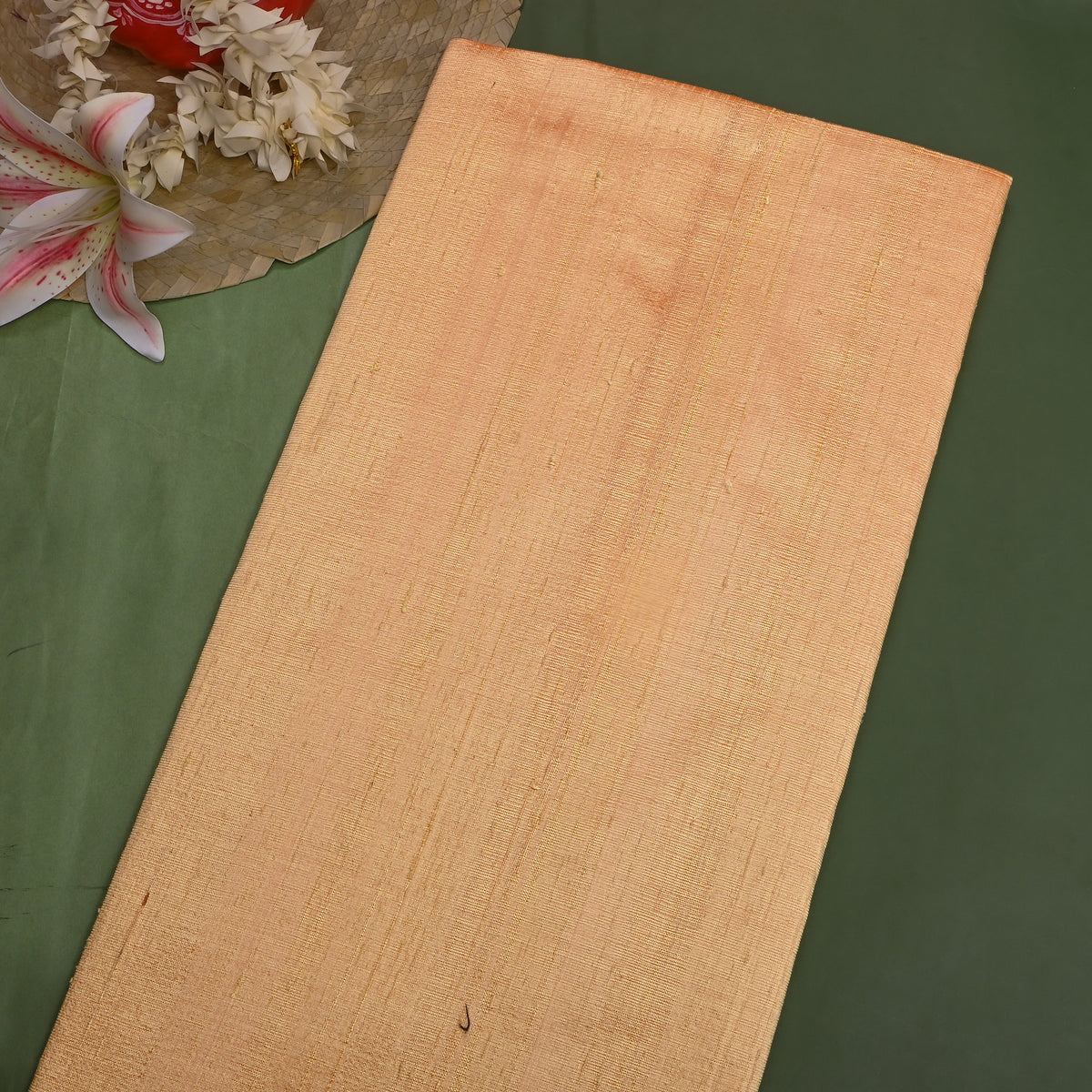 Dark Beige Plain Raw Silk Fabric