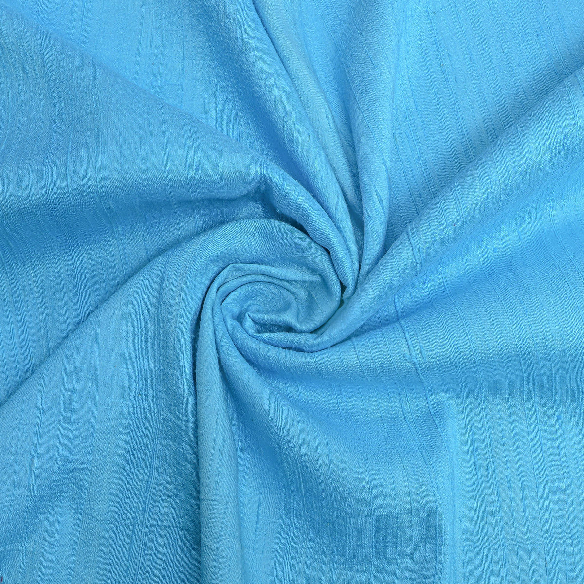 Turquoise Blue Plain Raw Silk Fabric