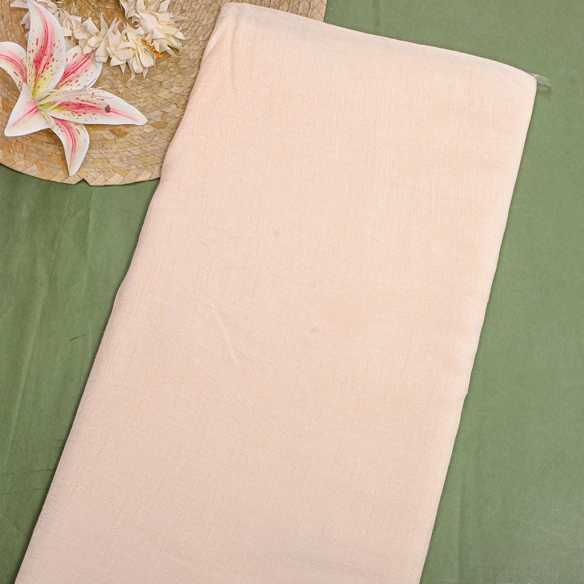 White Dola Silk Plain Fabric