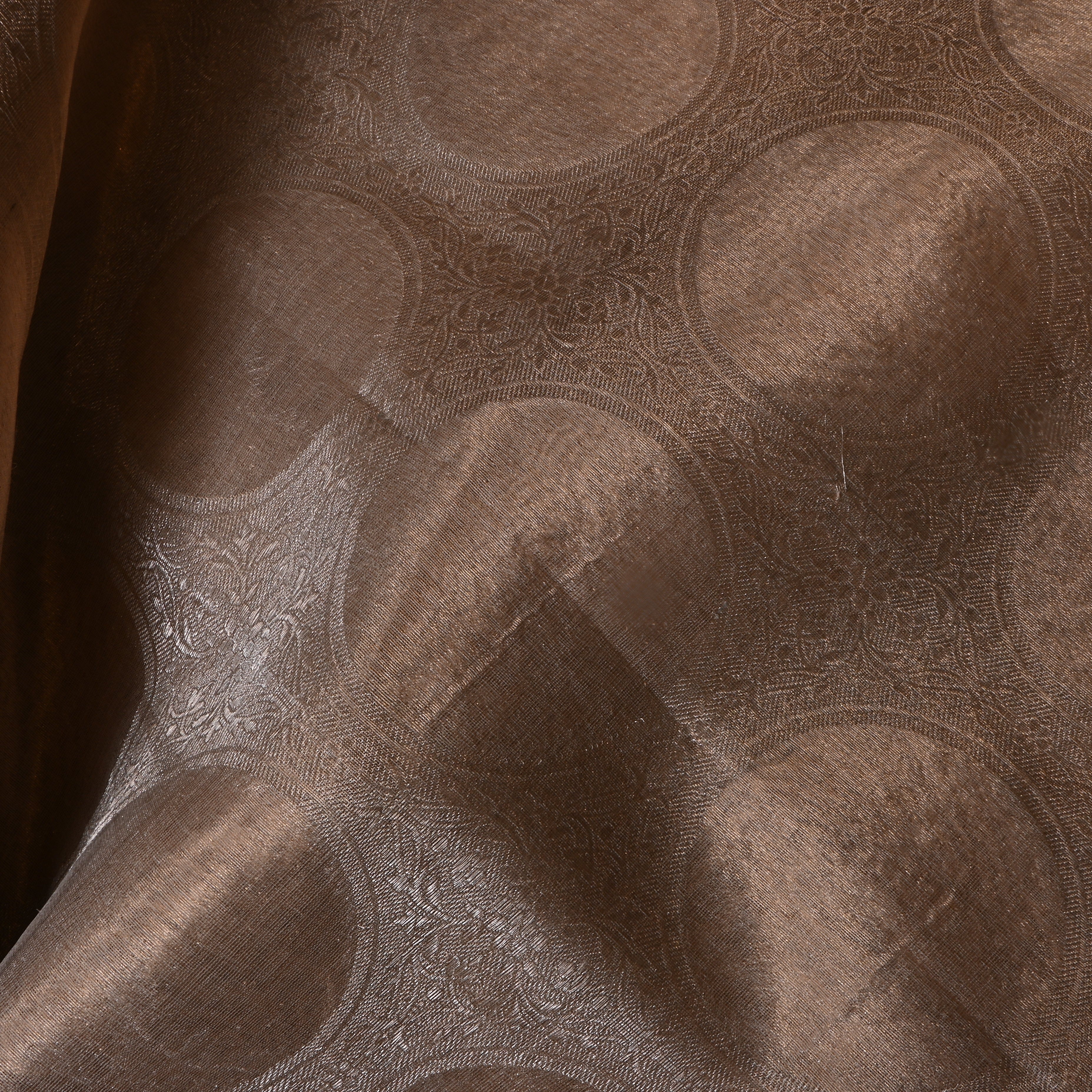 Pastel Gold Jamawar Tissue Fabric
