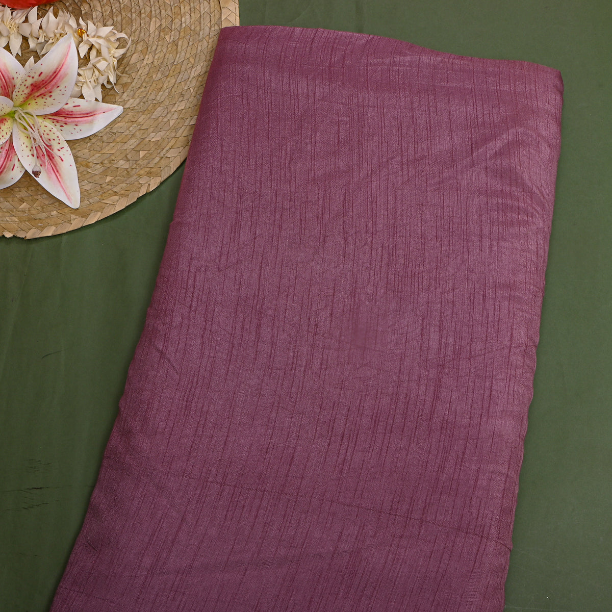 Magenta Dola Silk Plain Fabric