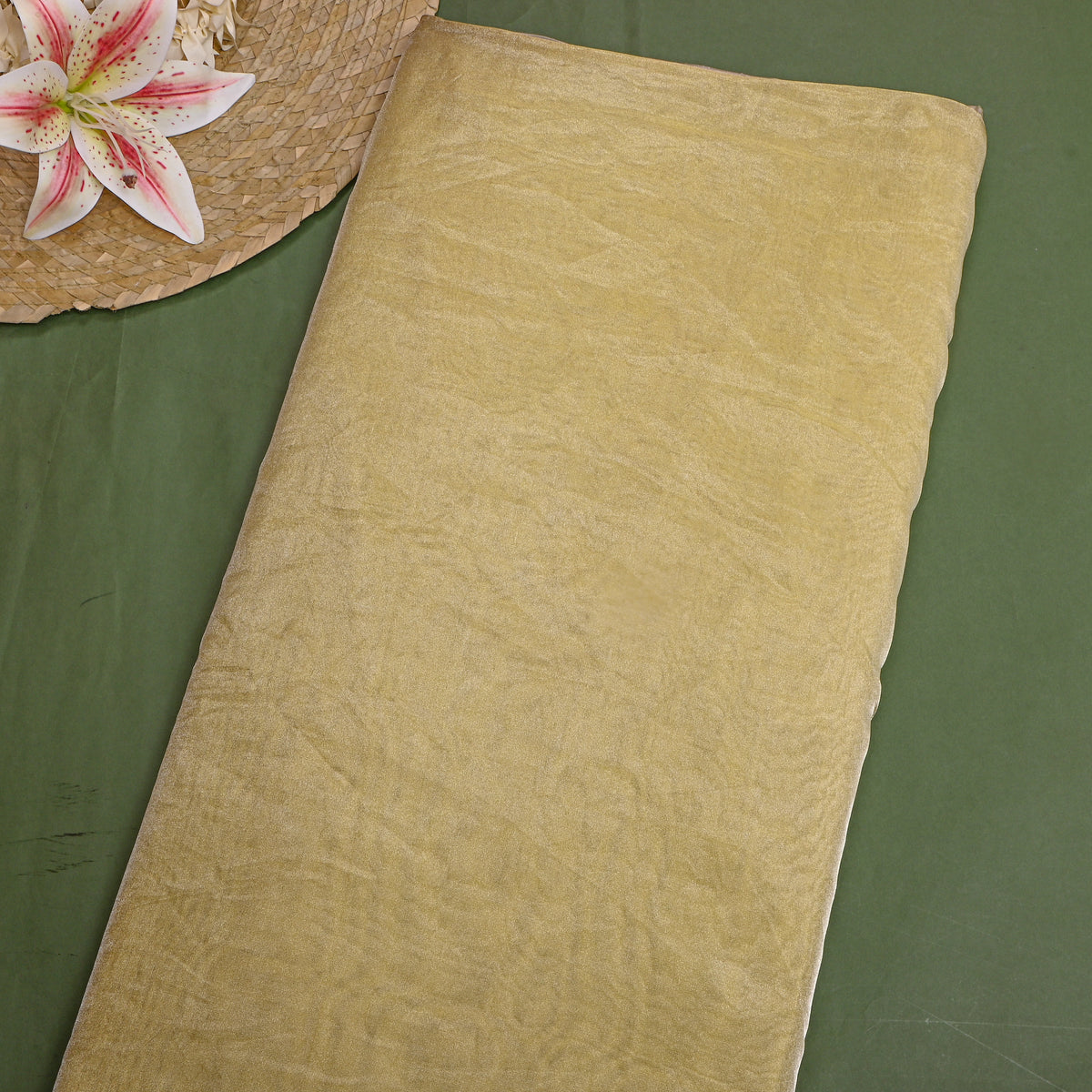 Champagne Gold Plain Tissue Fabric