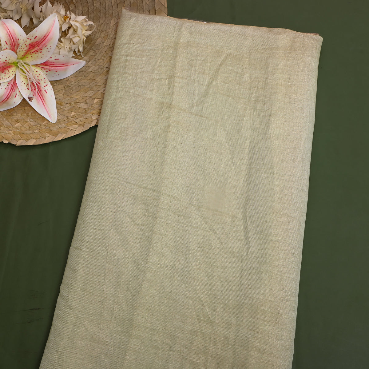 Sky Blue Plain Dupion Tissue Fabric