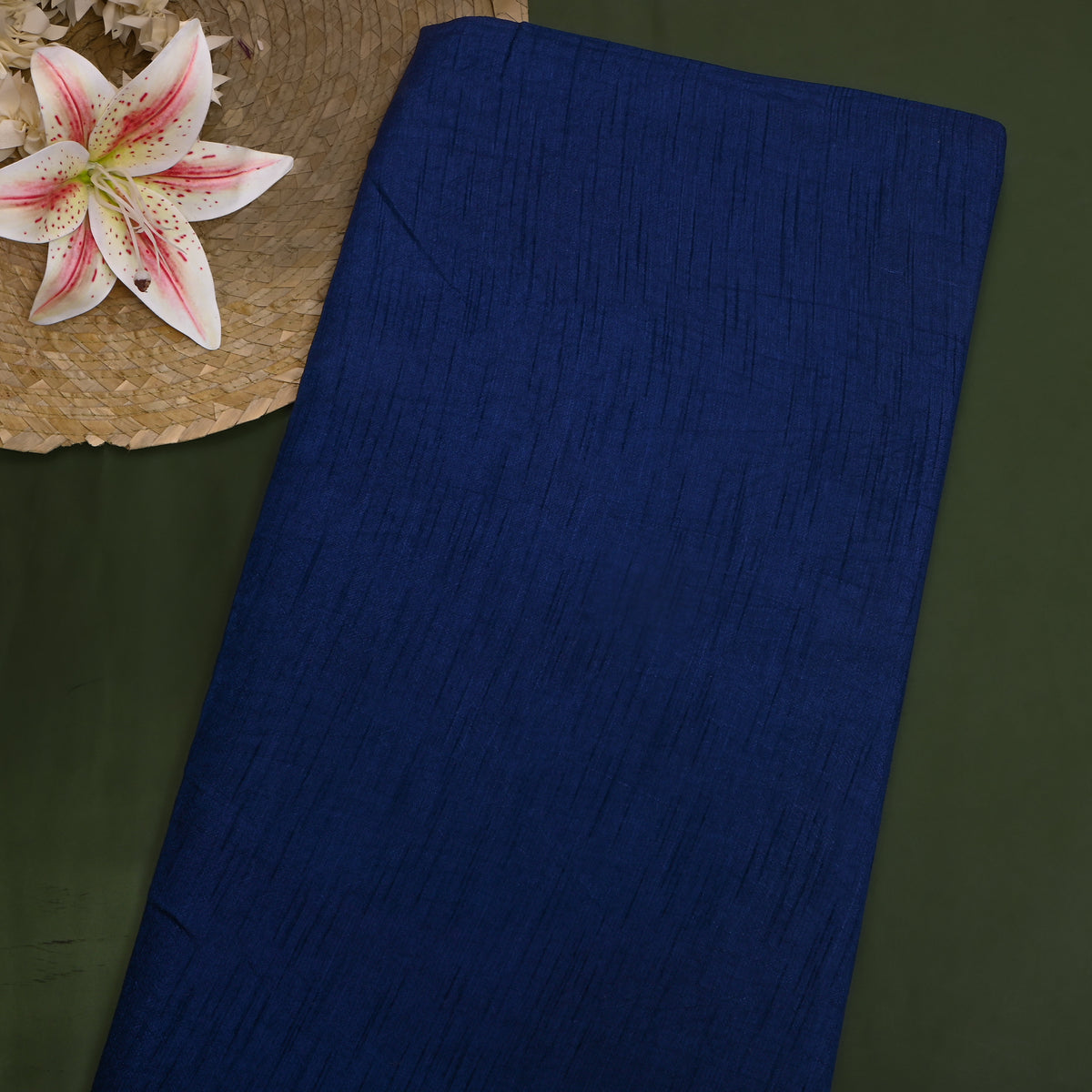 Dark Blue Dola Silk Plain Fabric
