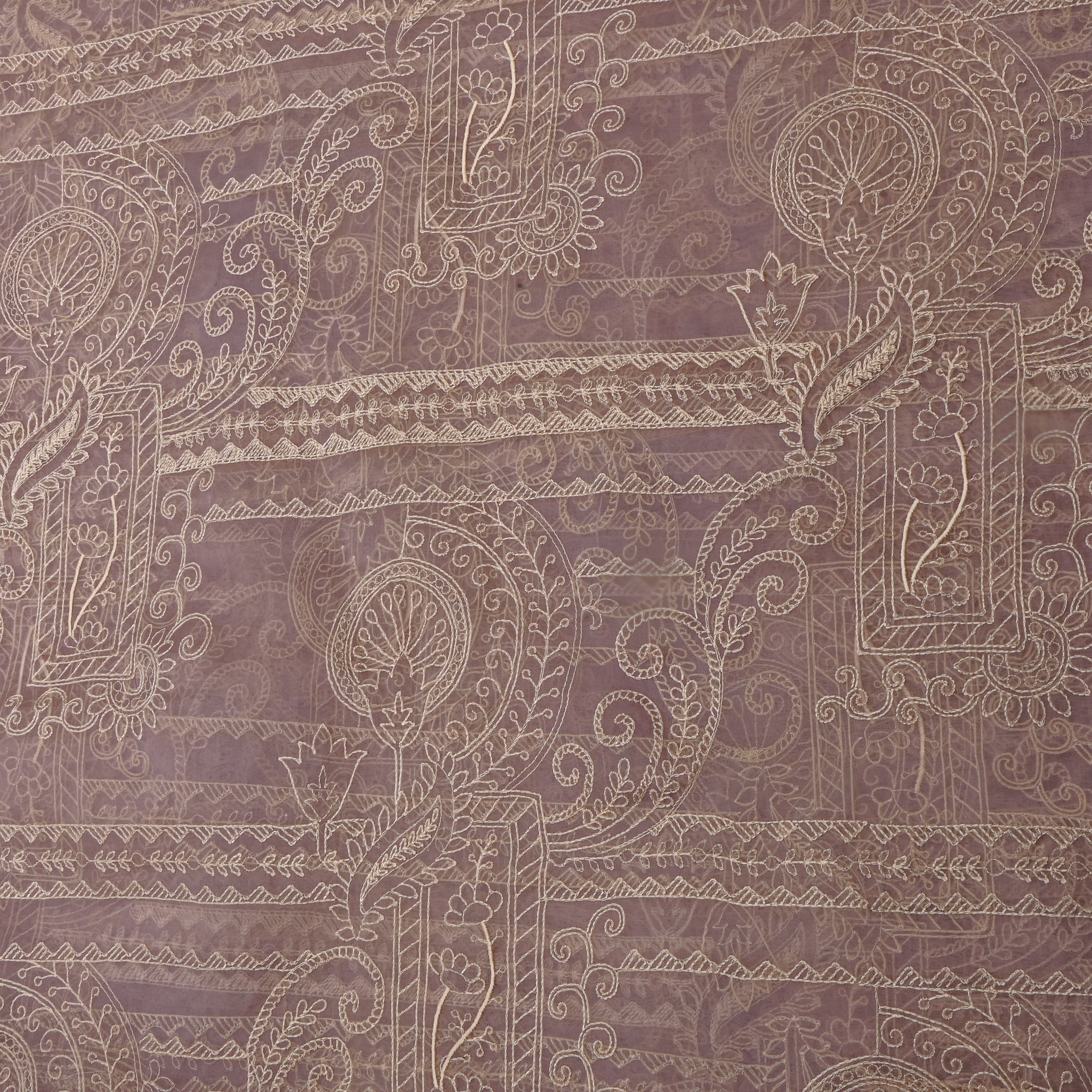 White Embroidery Organza Fabric