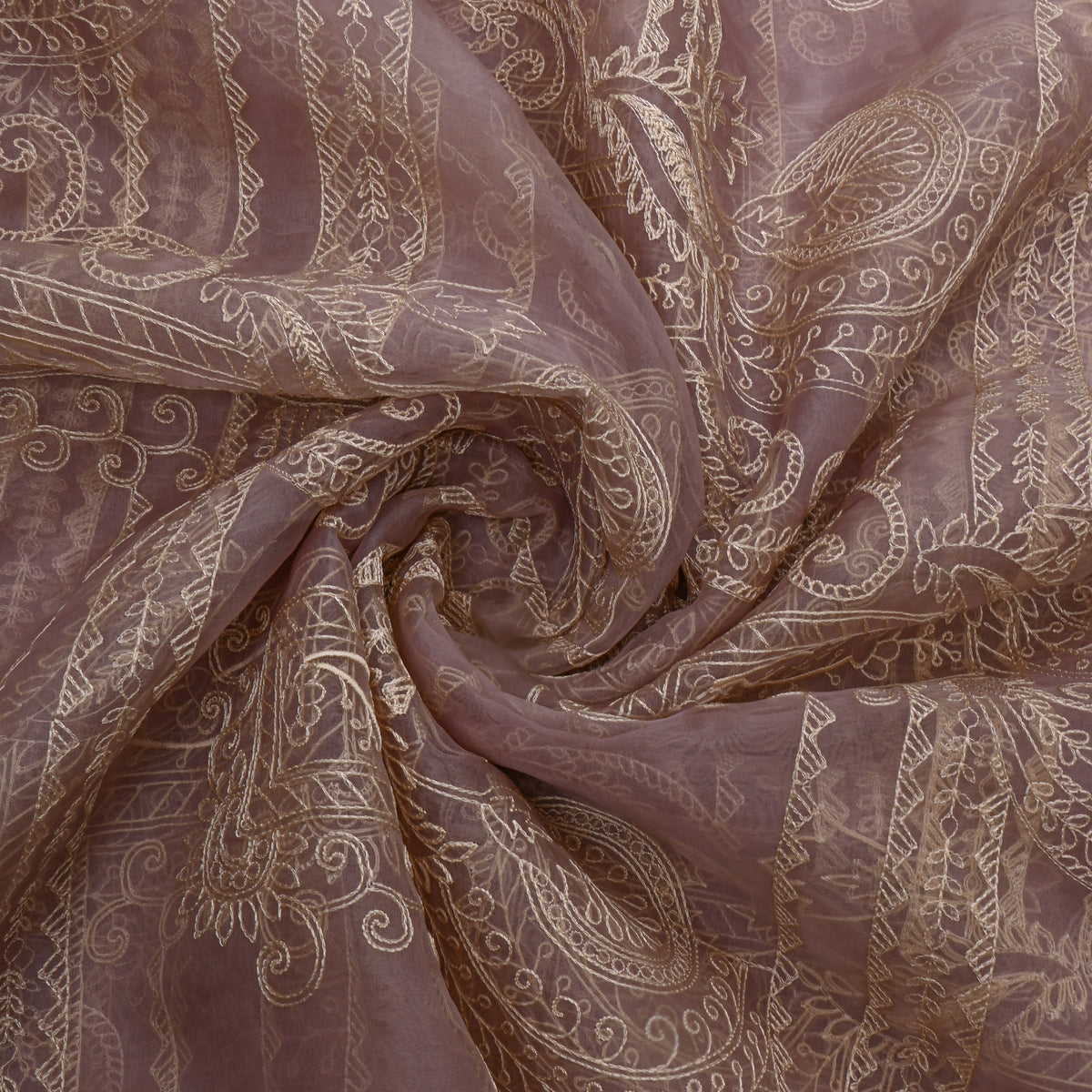 White Embroidery Organza Fabric