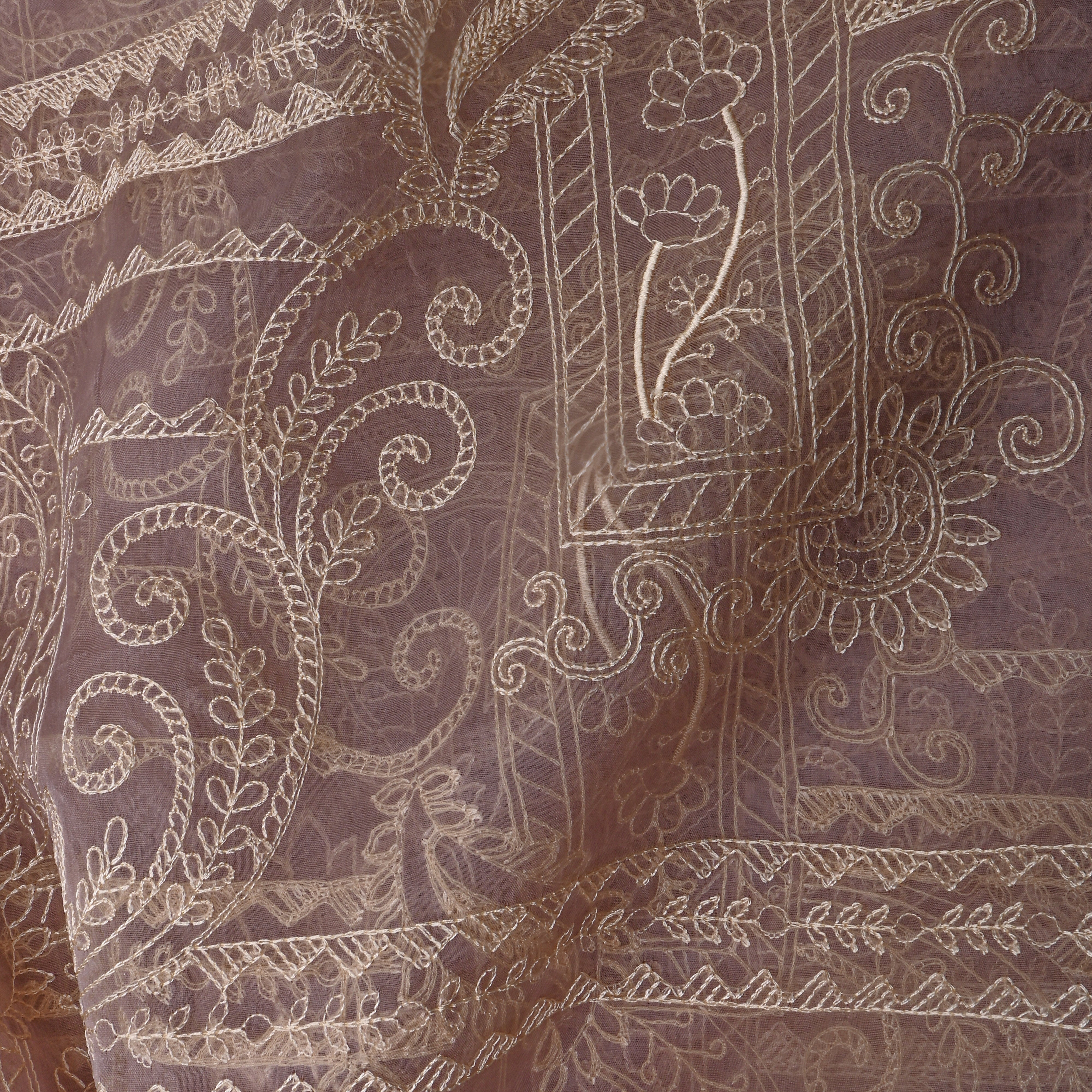 White Embroidery Organza Fabric