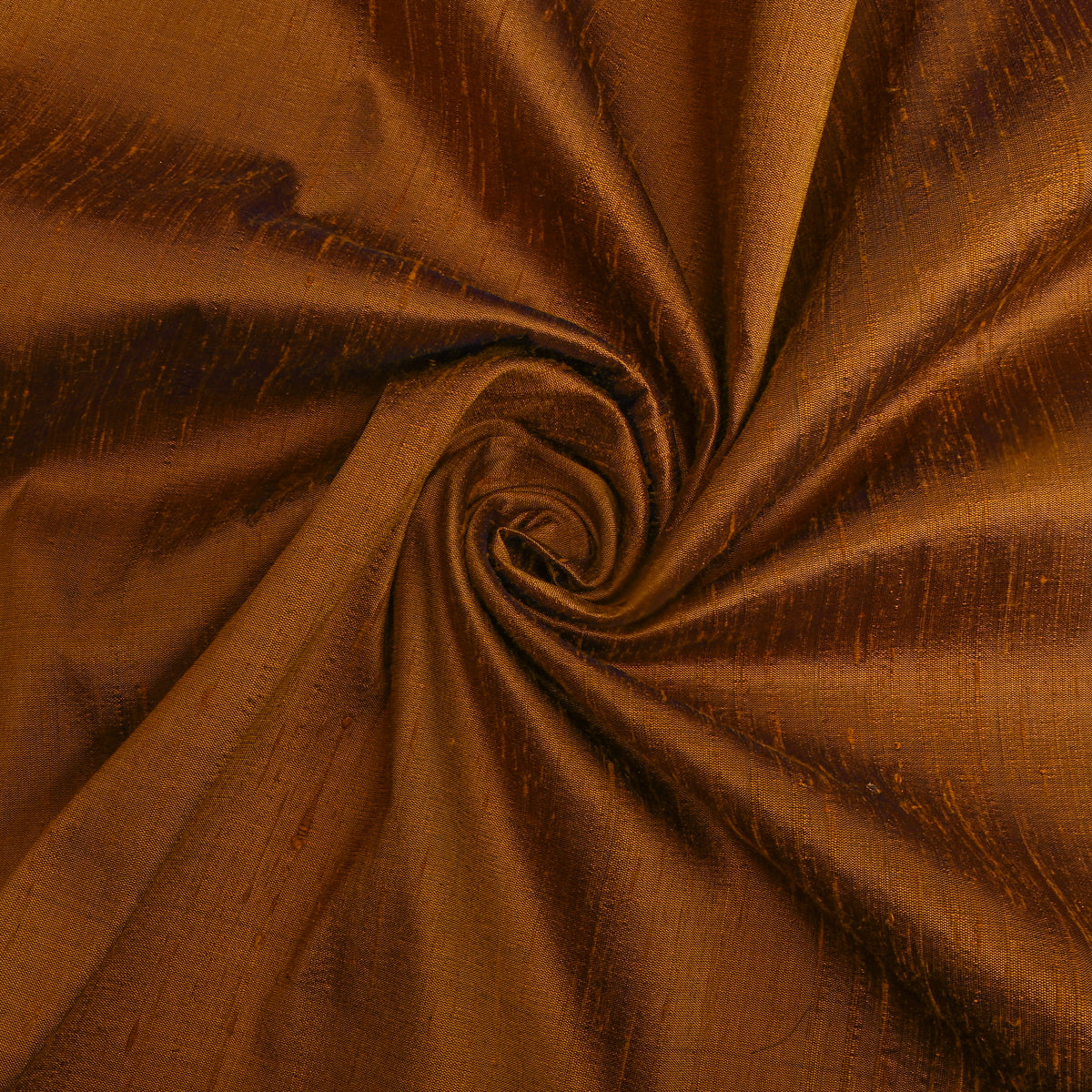 Caramel Brown Plain Raw Silk Fabric