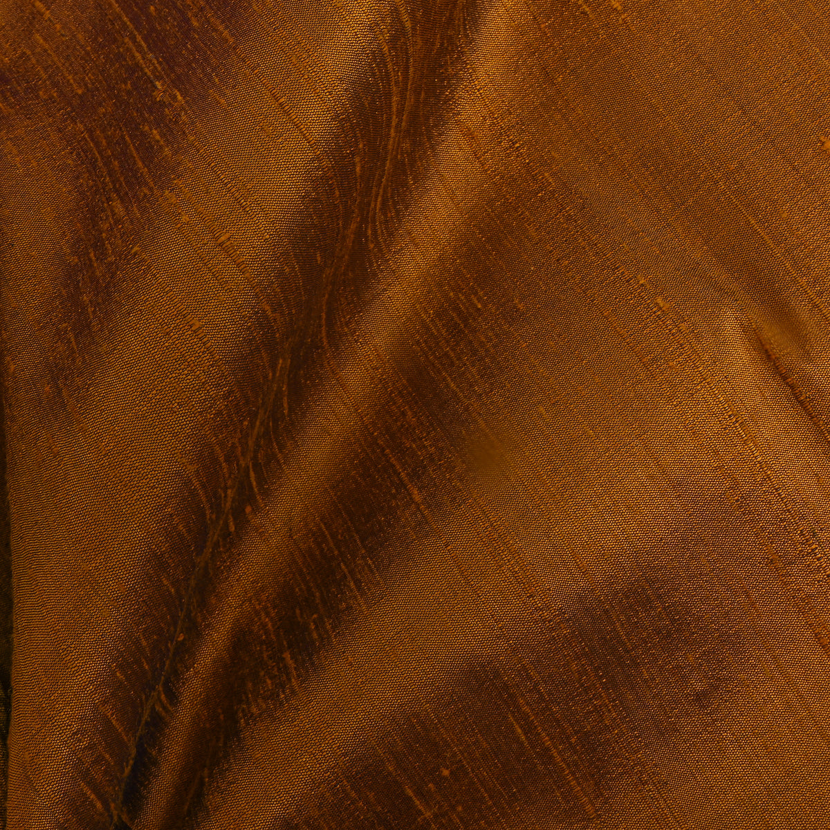 Caramel Brown Plain Raw Silk Fabric