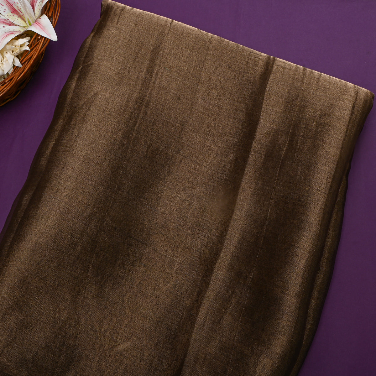Dark Brown Plain Tiaaue Fabric