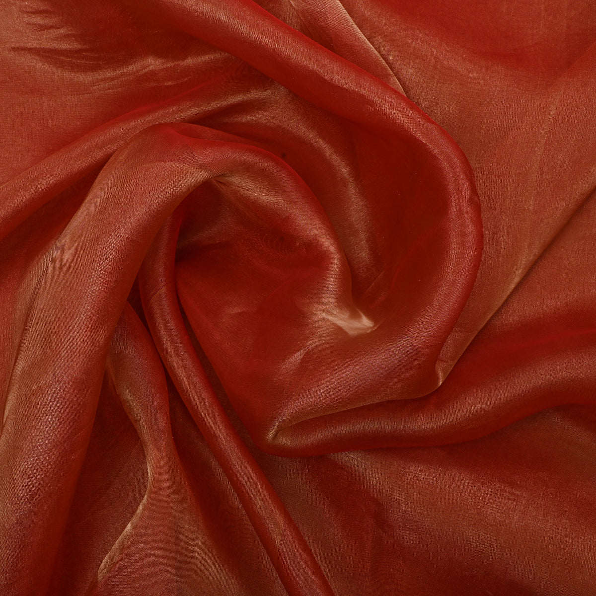 Shinny Orange Plain Tissue Fabric