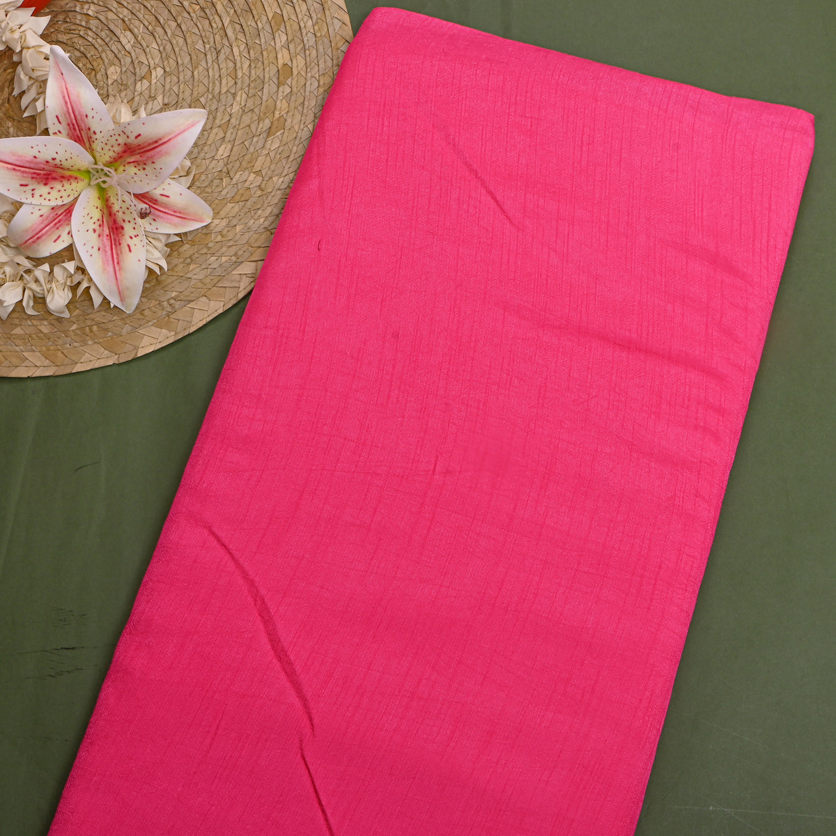 Pink Dola Silk Plain Fabric