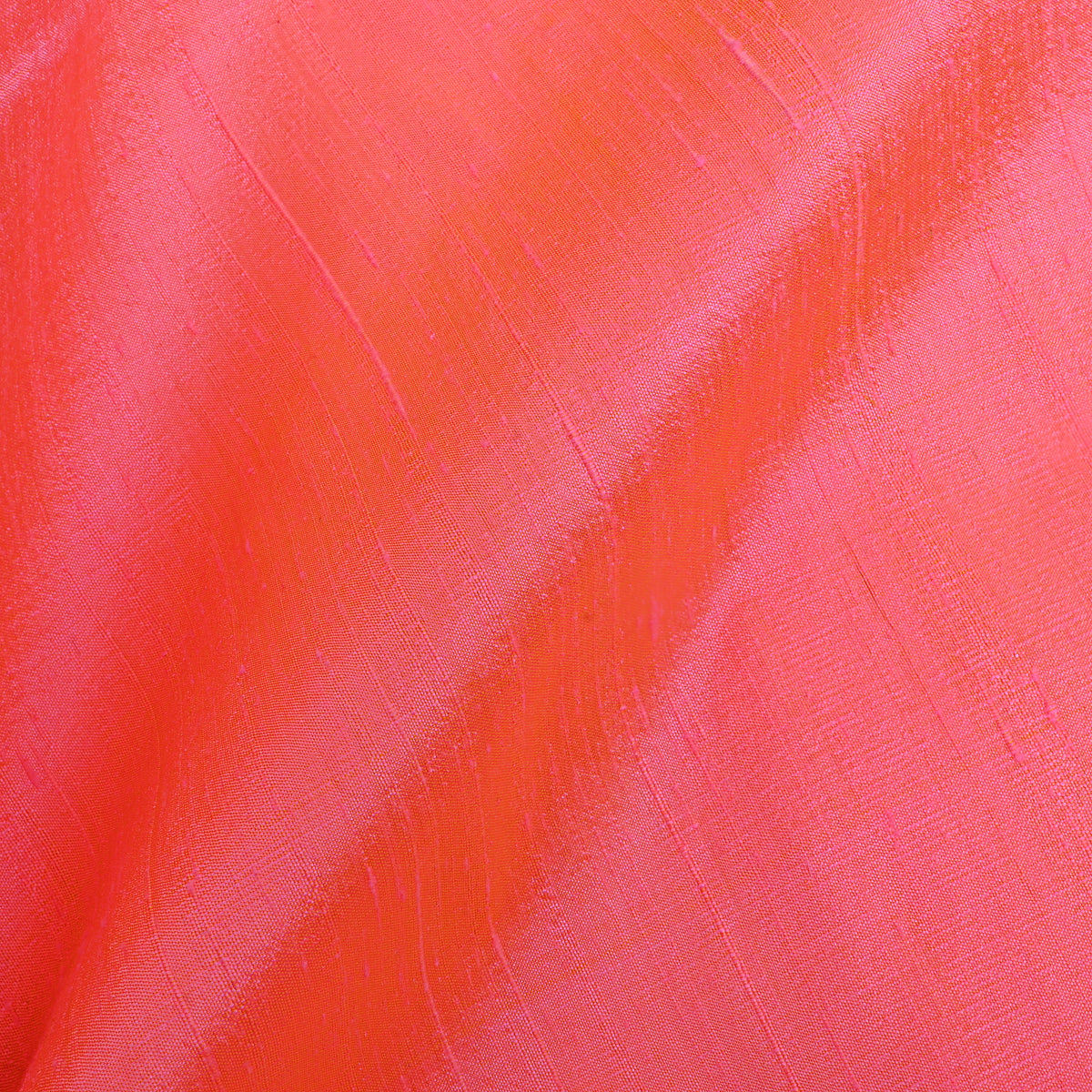 Coral Plain Raw Silk Fabric
