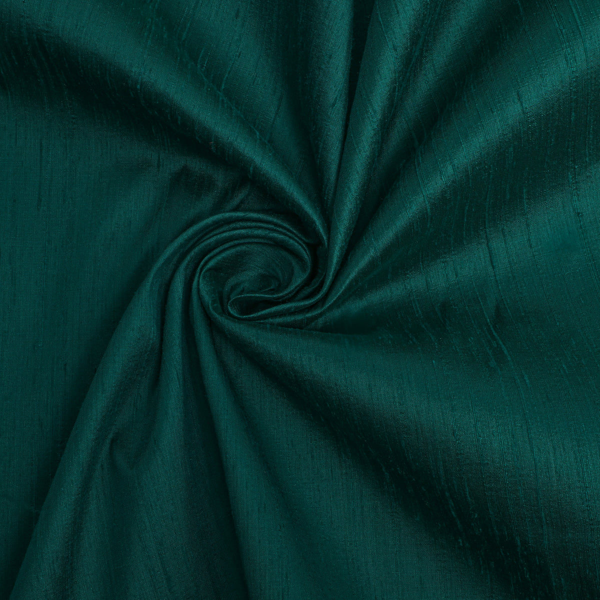Dark Peacock Green Plain Raw Silk Fabric