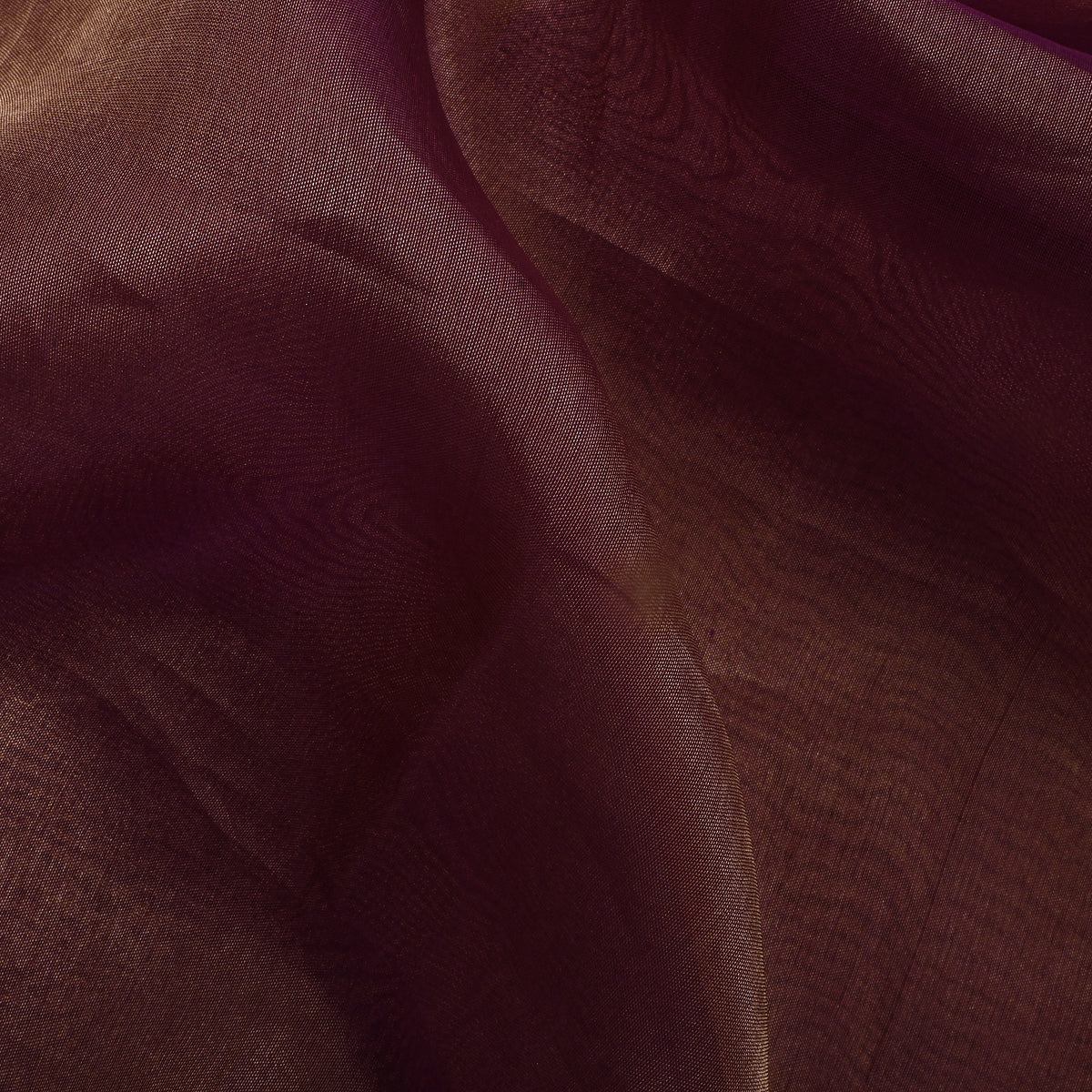 Shinny Dark Maroon Plain Tissue Fabric