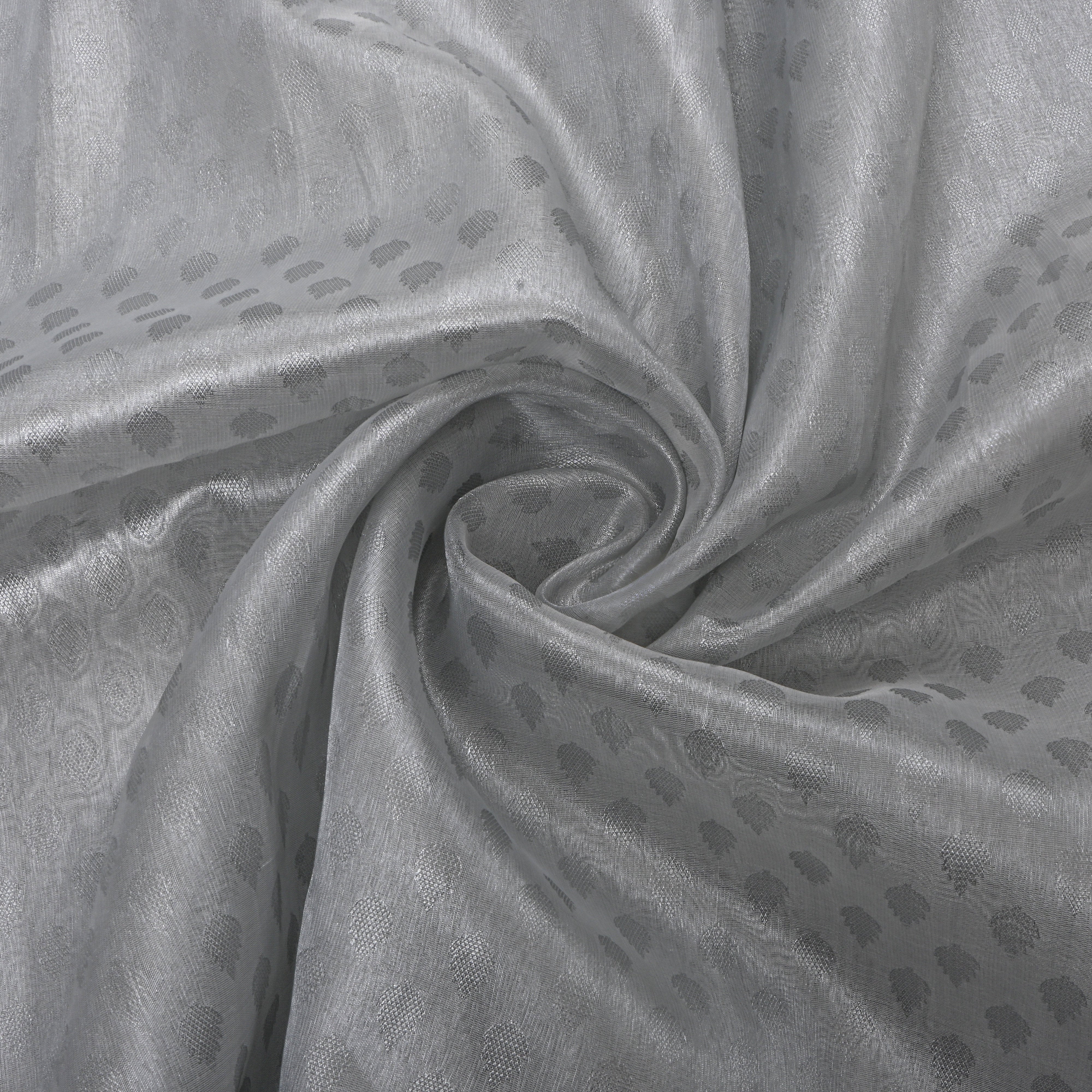 Gray Butti Tissue Fabric