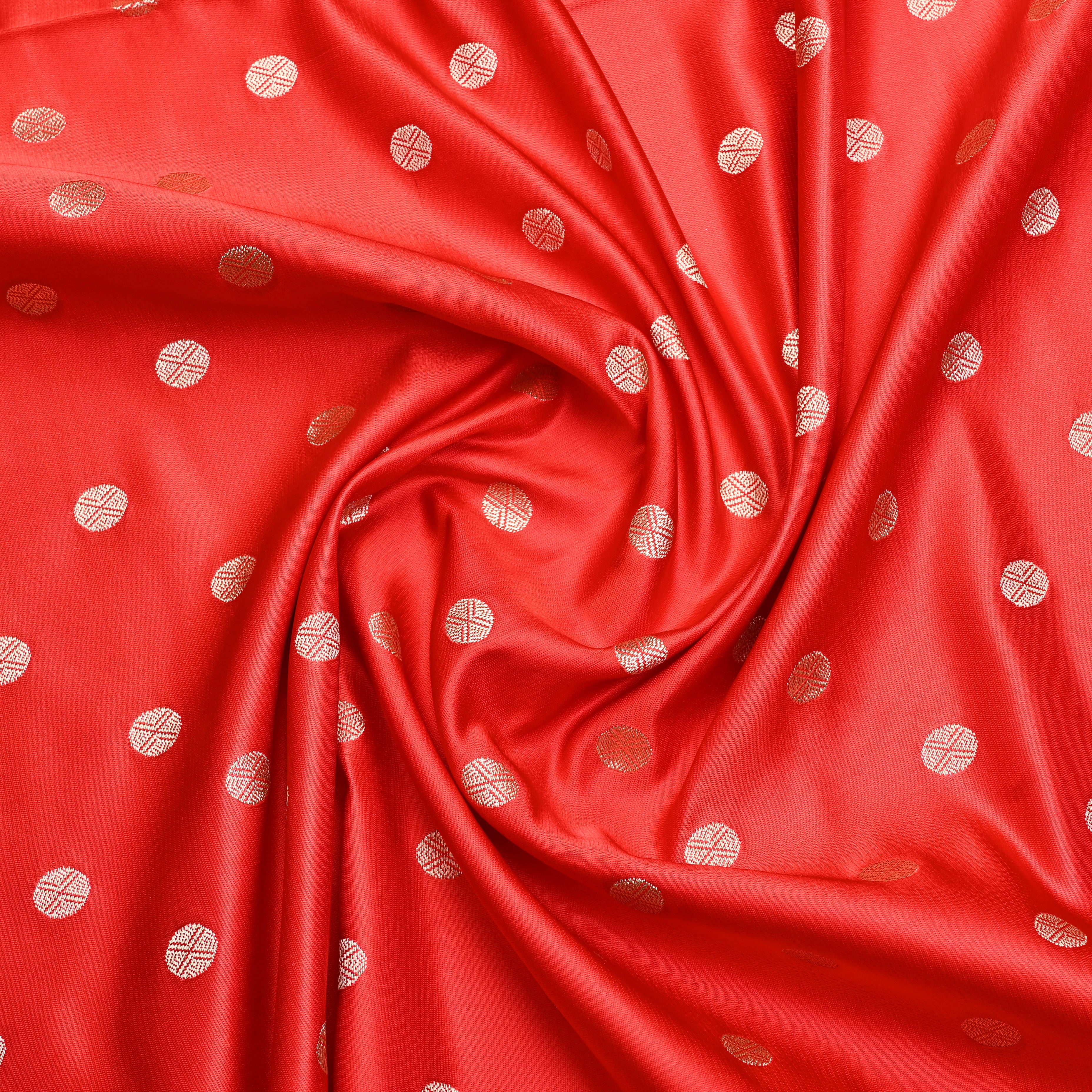 Sunset Orange Banaras Soft Silk Fabric