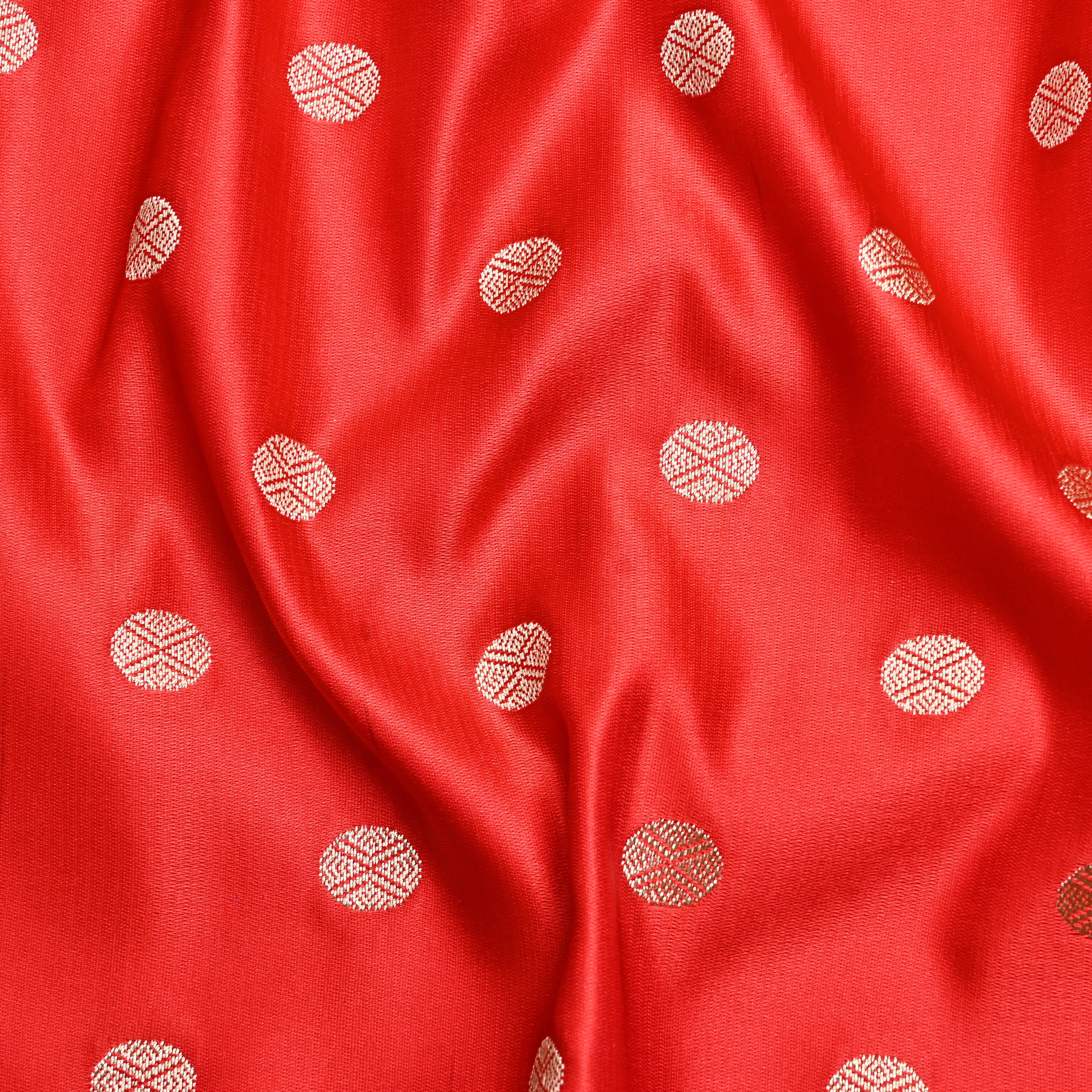 Sunset Orange Banaras Soft Silk Fabric