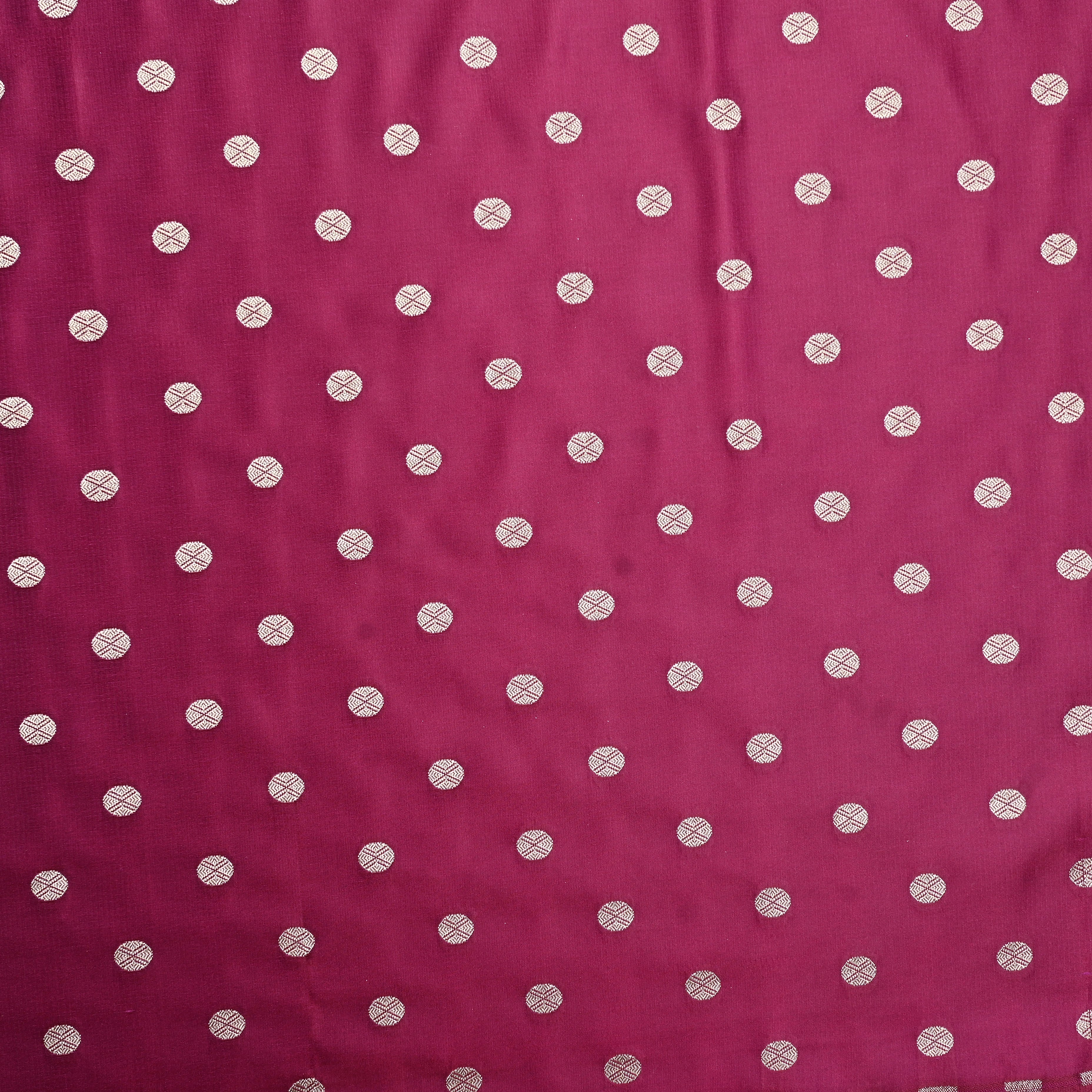 Burgundy Banarasi Soft Silk Fabric